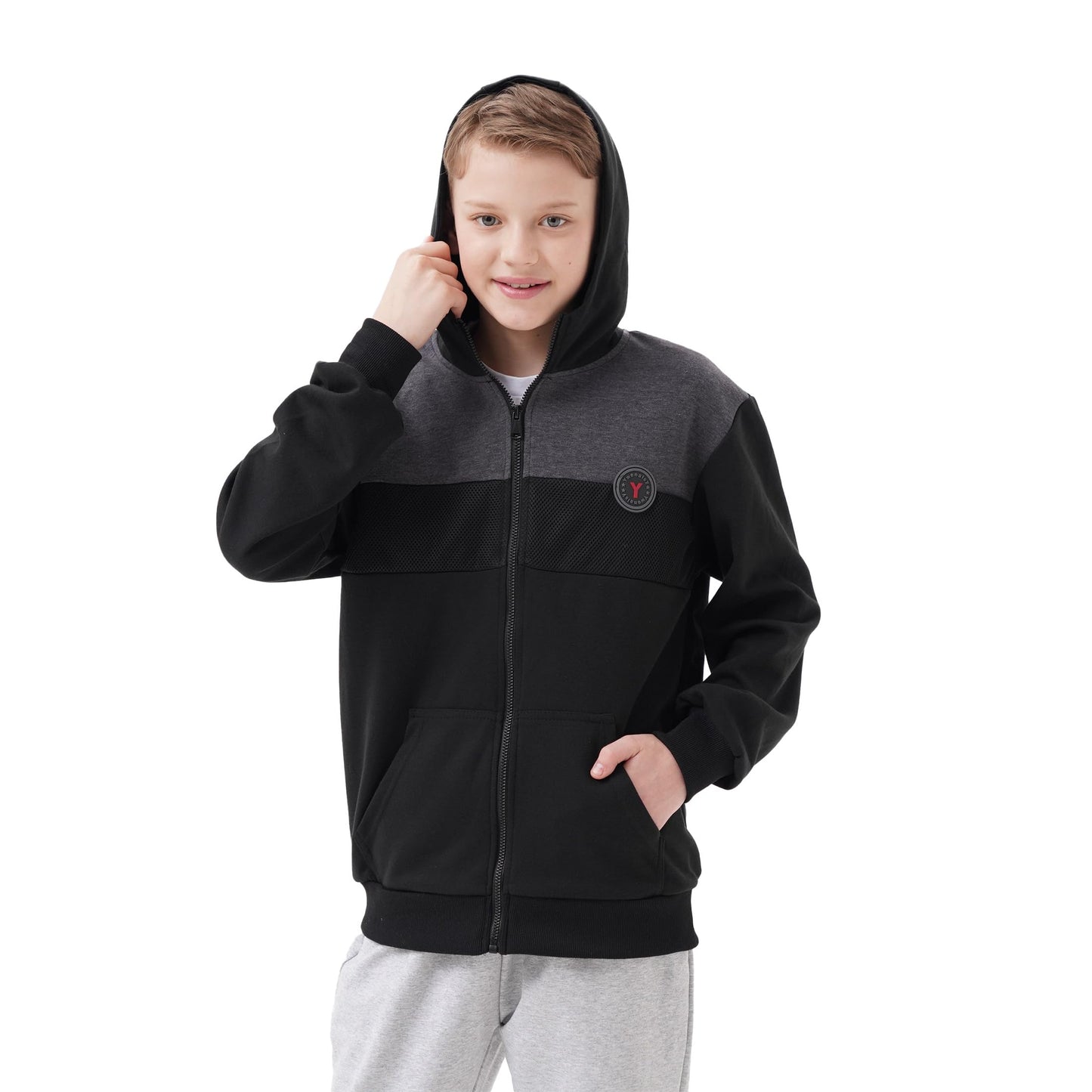 Ywenaisy Sweatjacke Jungen Zip Jacke Jungen Pullover Jungen mit Kapuze Zip Hoodie Kinder Jungen Sweatshirts Kapuzenpullover für Jungen Streetwear Hoodie Jungen für Jahre 8-16 und Höhe 116-170 cm