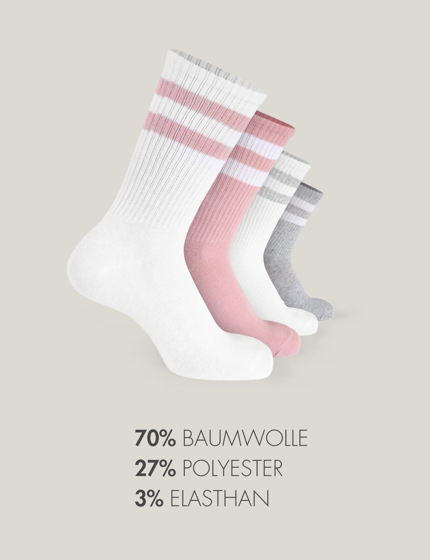 Basic Treasure 4 Paar Sportsocken Kinder, Kindersocken Baumwolle, Kinder Socken Jungen und Mädchen, Tennissocken