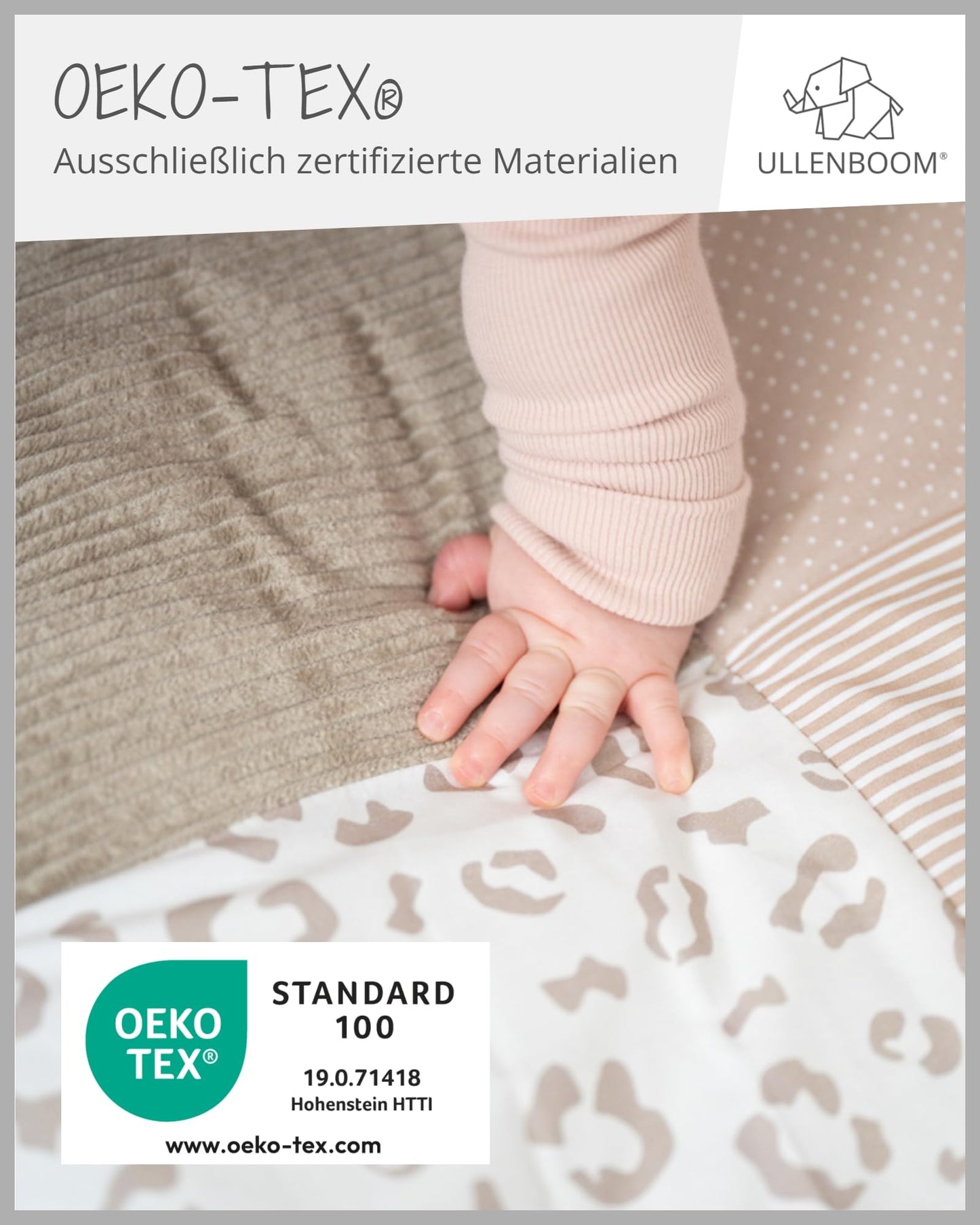 ULLENBOOM Krabbeldecke für Baby 100x100 cm, 100% OEKO-TEX Materialien, Made in EU, Dick & weich gepolstert, Sandblume - ideal als Babydecke, Laufgittereinlage & Spieldecke Baby