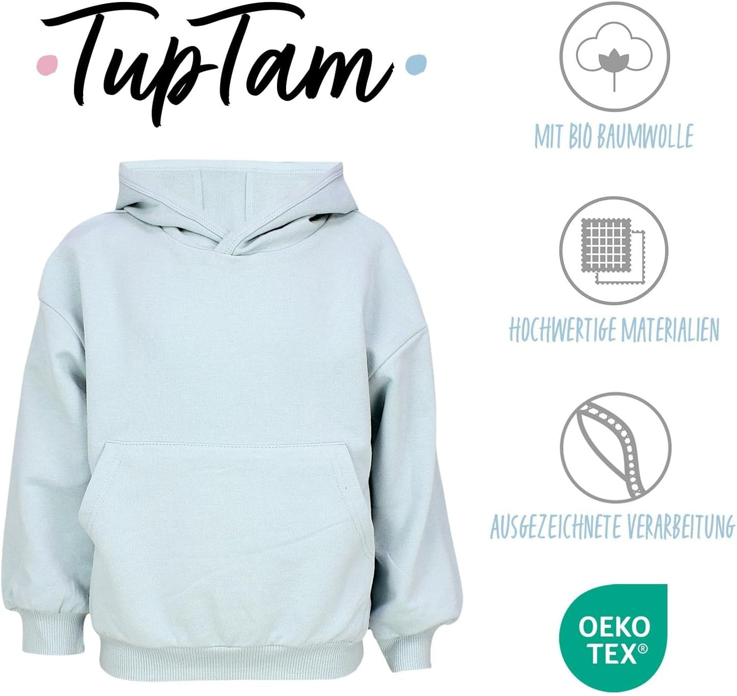 TupTam Unisex Boy's Girls' Hoodie Sweatshirt Organic Cotton