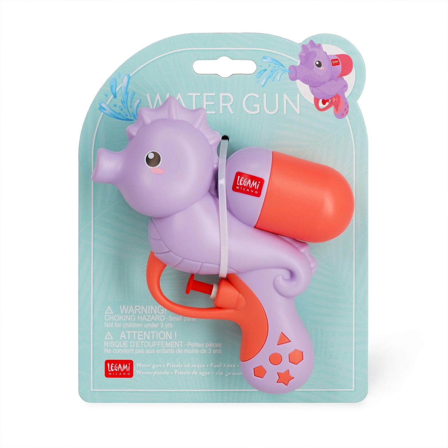 Legami - Wasserpistole - Water Gun, Gartenwasserpistole für Kinder Erwachsene, leistungsstarke Wasserpistole, 2,5 Meter Wasserstrahl, ideal für erfrischende Partys, Fassungsvermögen 50 ml, Thema