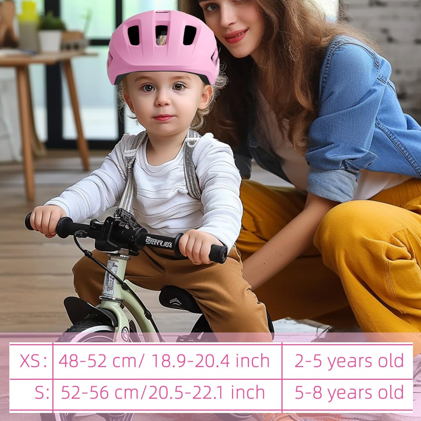 KORIMEFA Toddler Helmet Children's Bicycle Helmet Baby Multi-Sport Adjustable Helmet Sports Helmet Cycling Bicycle Scooter Skateboard Helmet Lightweight for Children Boys Girls from 2-8 Years Old