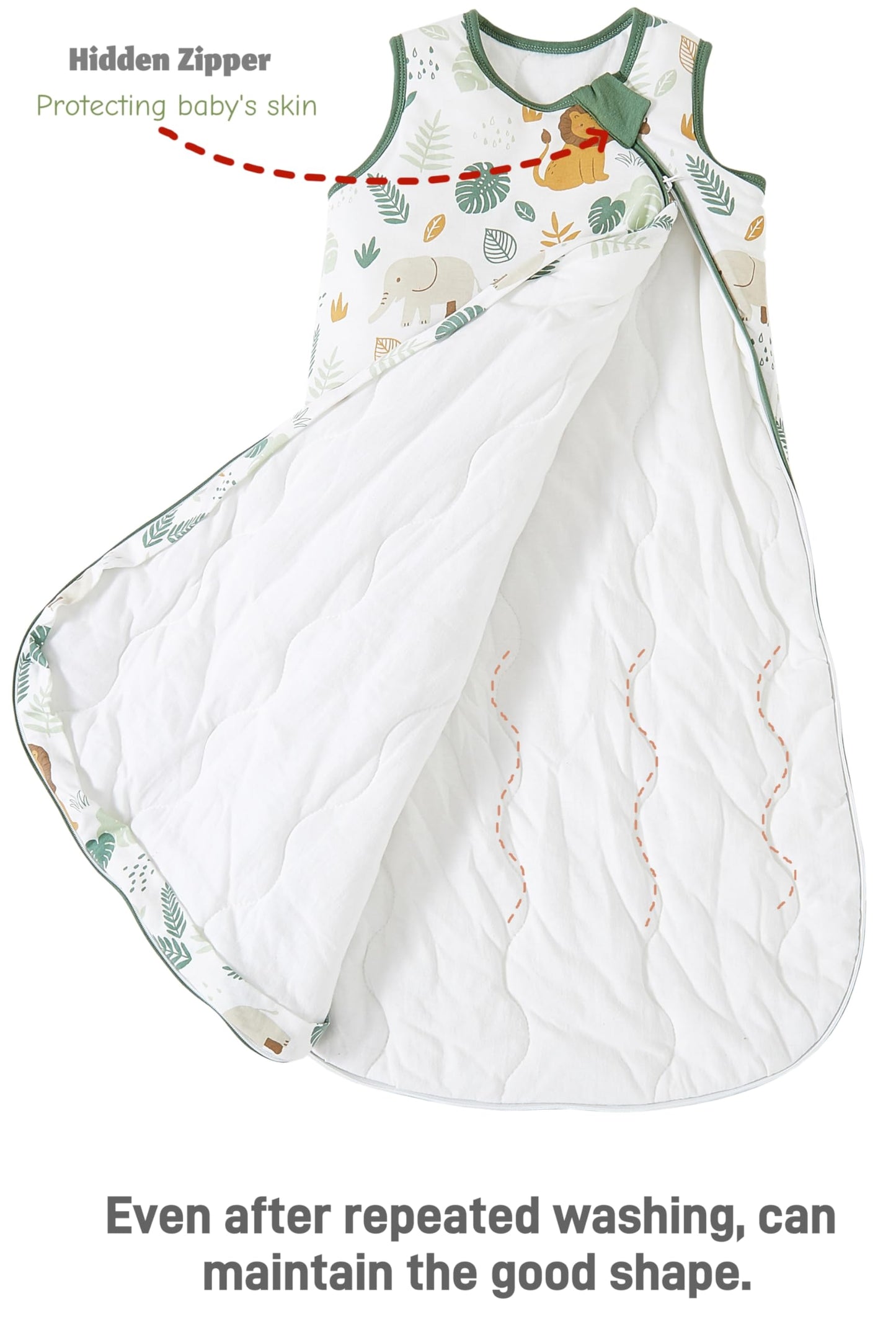 Chilsuessy Baby Sleeping Bag, 2.5 Tog, Winter Baby Sleeping Bag, Cotton, All-Year Sleeping Bag, Newborn Winter Sleeping Bag, 2.5 Tog/Lion Forest, 67 cm/0-6 Months