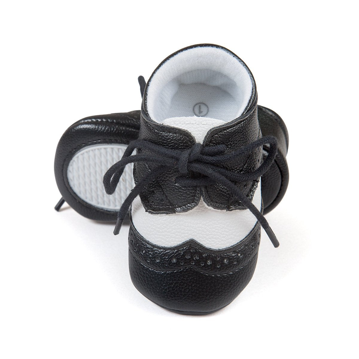 ESTAMICO Babyschuhe für Jungen – PU Schnürsenkel Lauflernschuhe Kleinkind Sneaker Grau 6-12 Monate