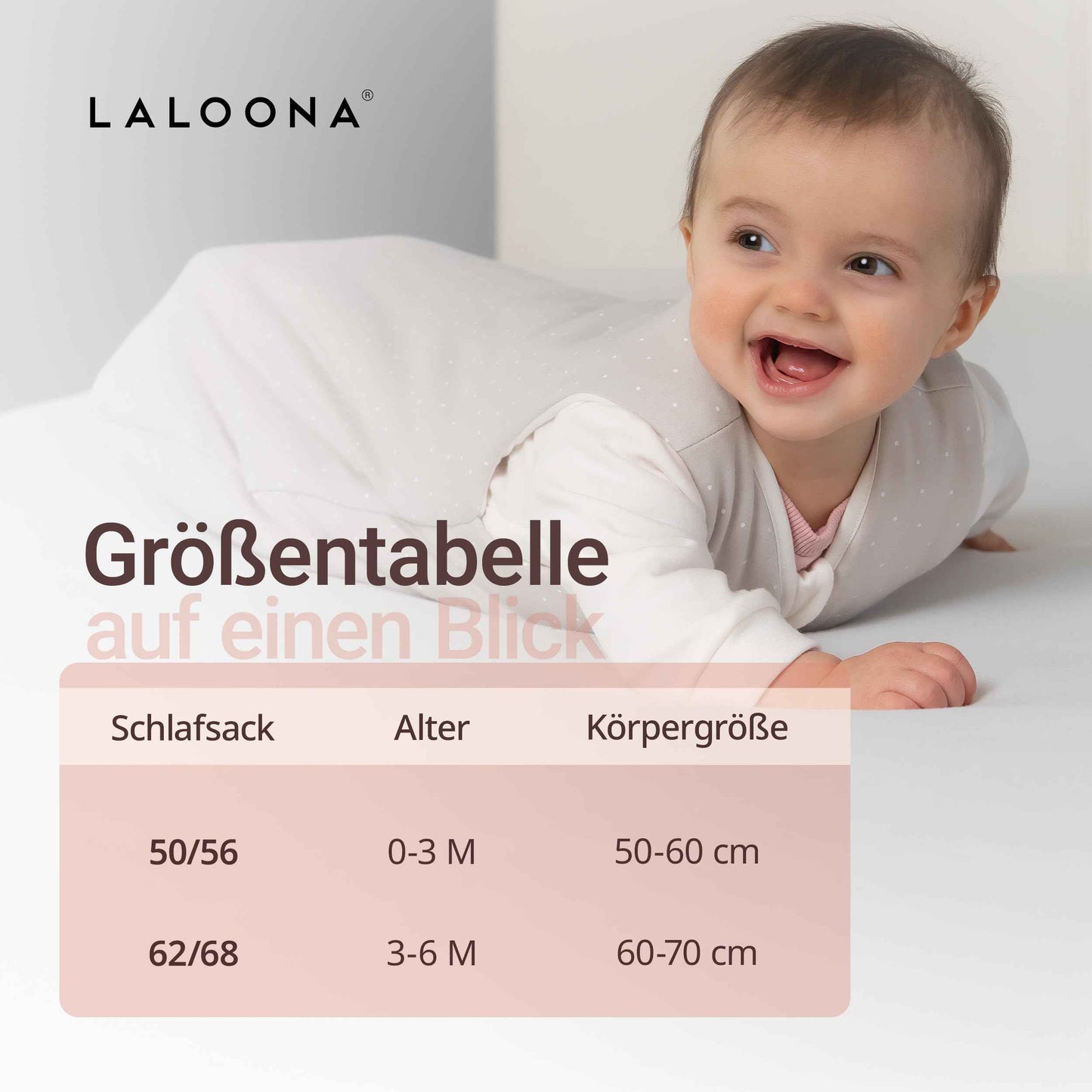 LaLoona Baby Sleeping Bag, Sleeveless, All-Year Baby Sleeping Bag (TOG 3.0) for Autumn, Winter and Transition, 100% Cotton, Oeko-Tex Standard 100 & EN 16781 Tested, Dots Beige
