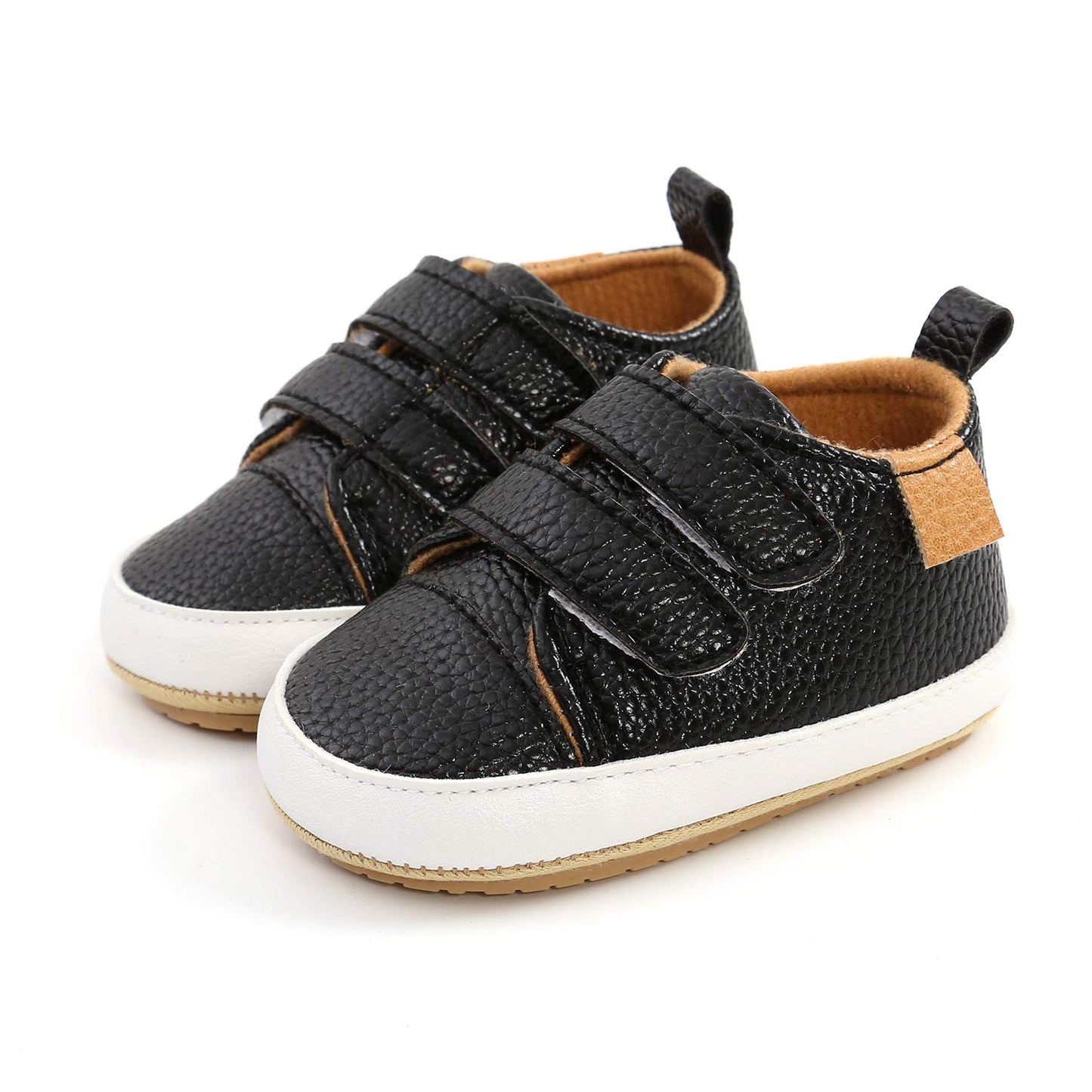 BABSMULY Baby Shoes for Boys Girls Non-Slip Rubber Sole High Top PU Leather Sneakers Toddler Crib Shoes Newborn Loafers Flats.