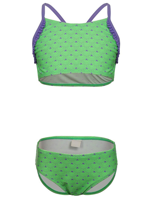 DUSISHIDAN Bikini Kinder Mädchen Zweiteiliger Bademode Süß Badeanzug Zurück überqueren Sommer Swimsuit 110-176