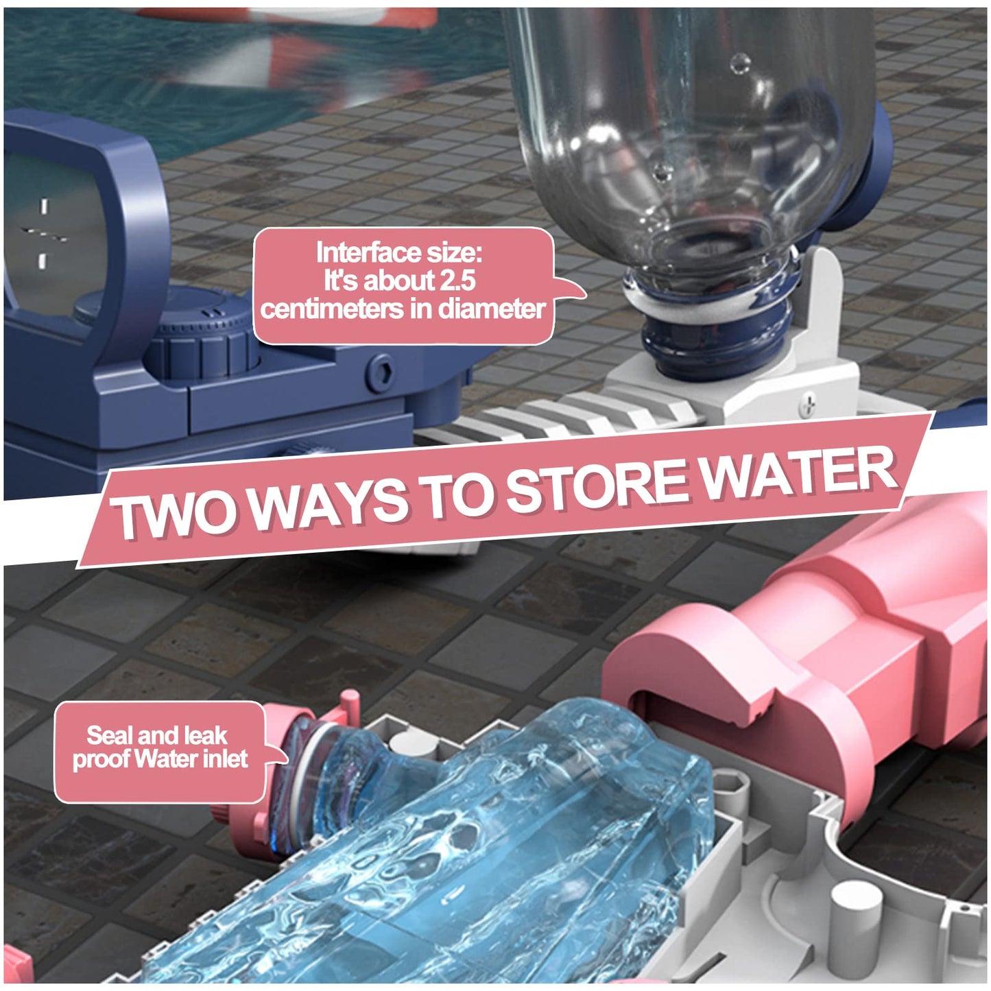 Elektrische Wasserpistole Sehr Stark Wassermaschinenpistole mit Wiederaufladbare Batterie Squirt Gun Wasser Spielzeug bis zu 20ft,Outdoor Water Gun Schießspiel für Erwachsene and Kinder (Blau)