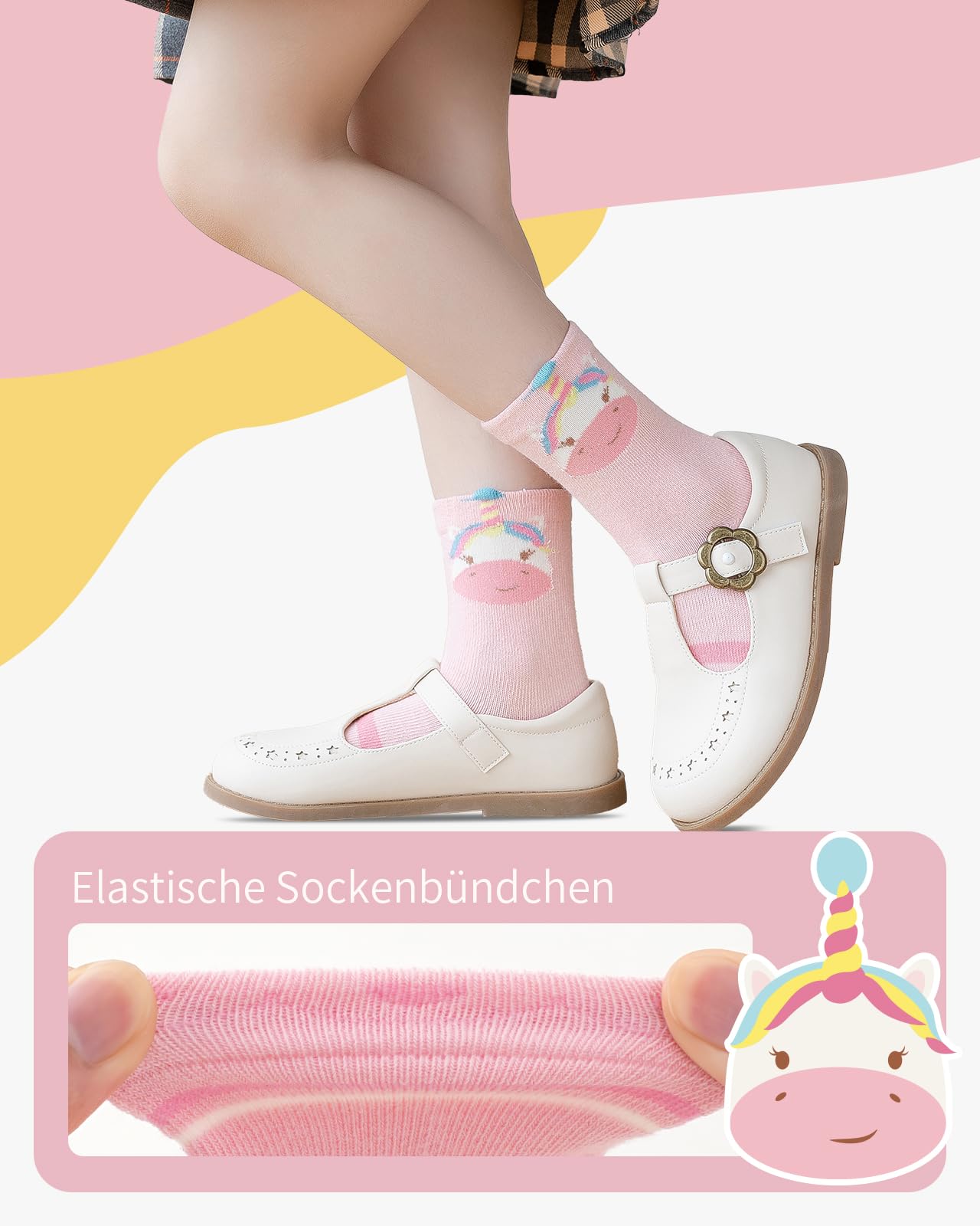 Kyopp 10 Paar Socken Kinder Mädchen und Jungen Funny Socken Lustig Animals Cotton Socken Crew Socks Winter/Sommer