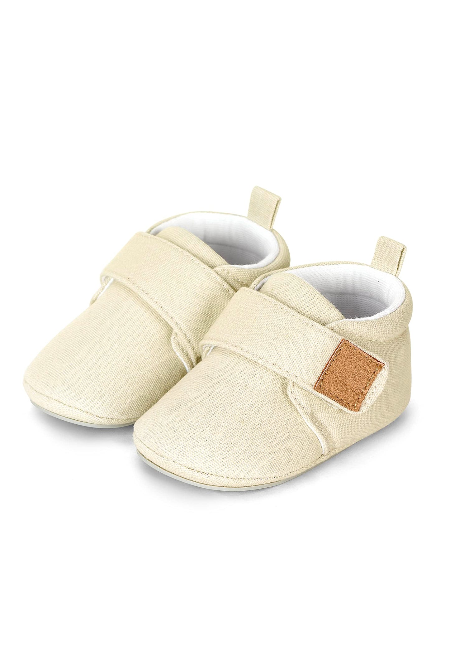 Sterntaler Krabbelschuhe uni - Baby Schuhe aus Canvas mit Klettverschluss - Baby und Kleinkind Hausschuh - aufgenähte Sternen Sohle rutschfest - Unisex Sneaker mit Jersey Futter - steingrün
