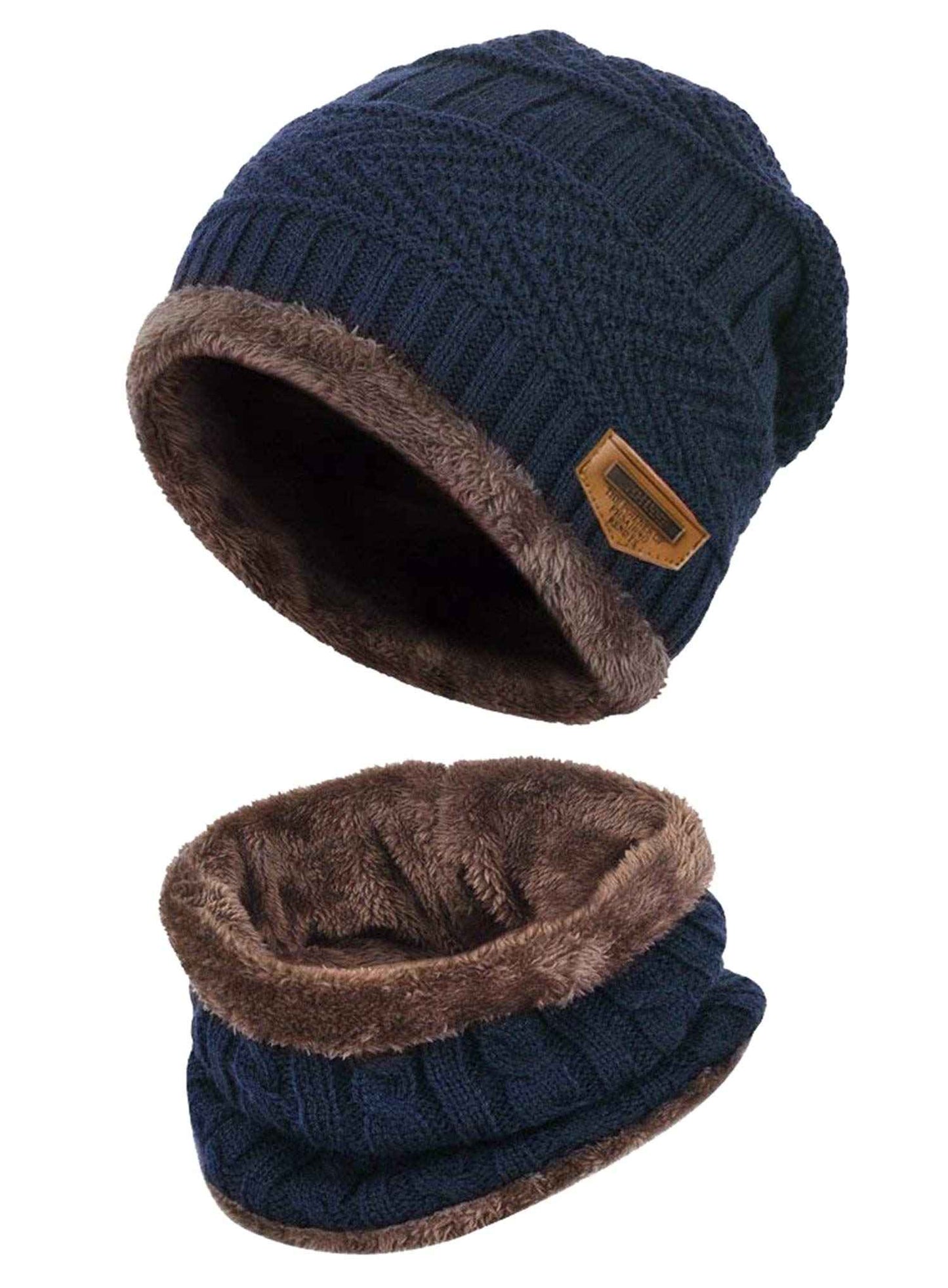 K.tchard Children’s Winter Hat, Beanie Hat with Scarf Set, Slouchy Knitted Hat, Warm Knitted, Skull Cap, Fleece Lining Hat 2–8 Years