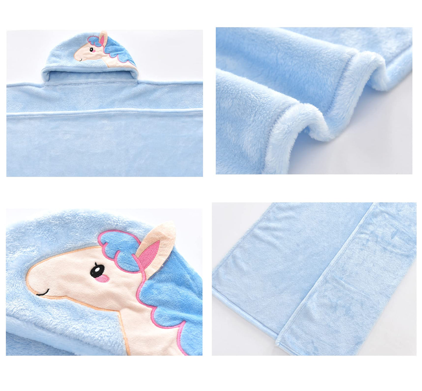 Doladola Baby Decke Babys Tier Design,Flanell Kinder Decke Kapuzenhandtuch für Mädchen und Jungen,Baby Kapuze Badeponcho Kinder Warm(gelbe Ente)