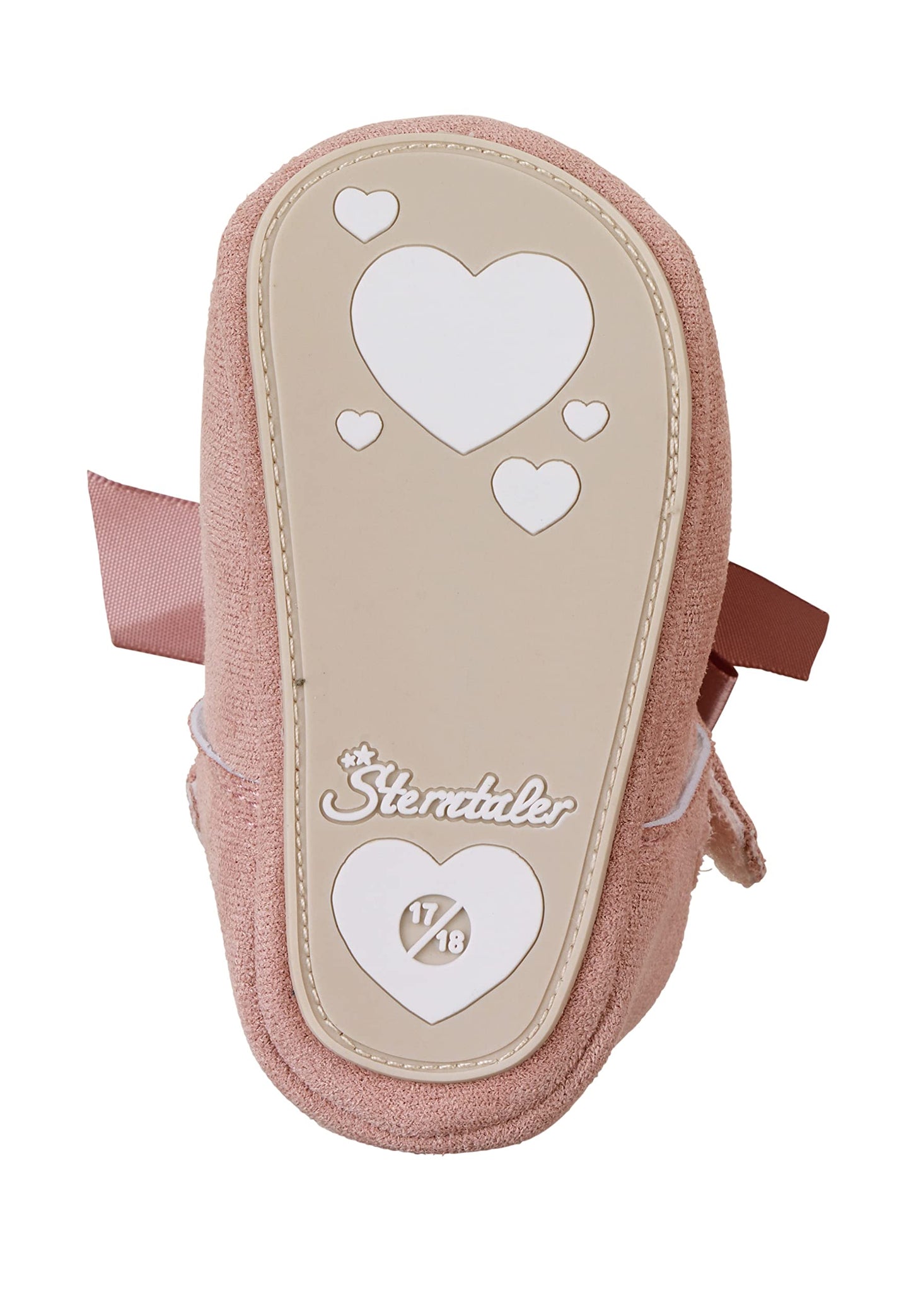 Sterntaler Babyballerina Schleife - Bequeme Ballerina mit aufgenähter rutschfester Herzchensohle und Klettverschluss - Baby -Ballerina Mädchen gefüttert mit Frottee