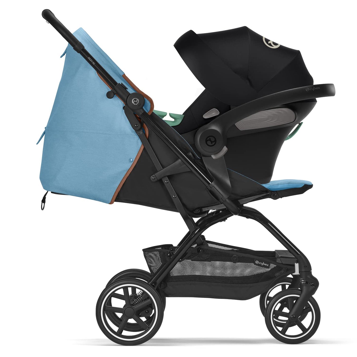 CYBEX Gold Babyschale Aton S2 i-Size, Ab Geburt bis ca. 24 Monate, Max. 13 kg, Inkl. Neugeboreneneinlage, SensorSafe kompatibel, Ocean Blue - Meloni2