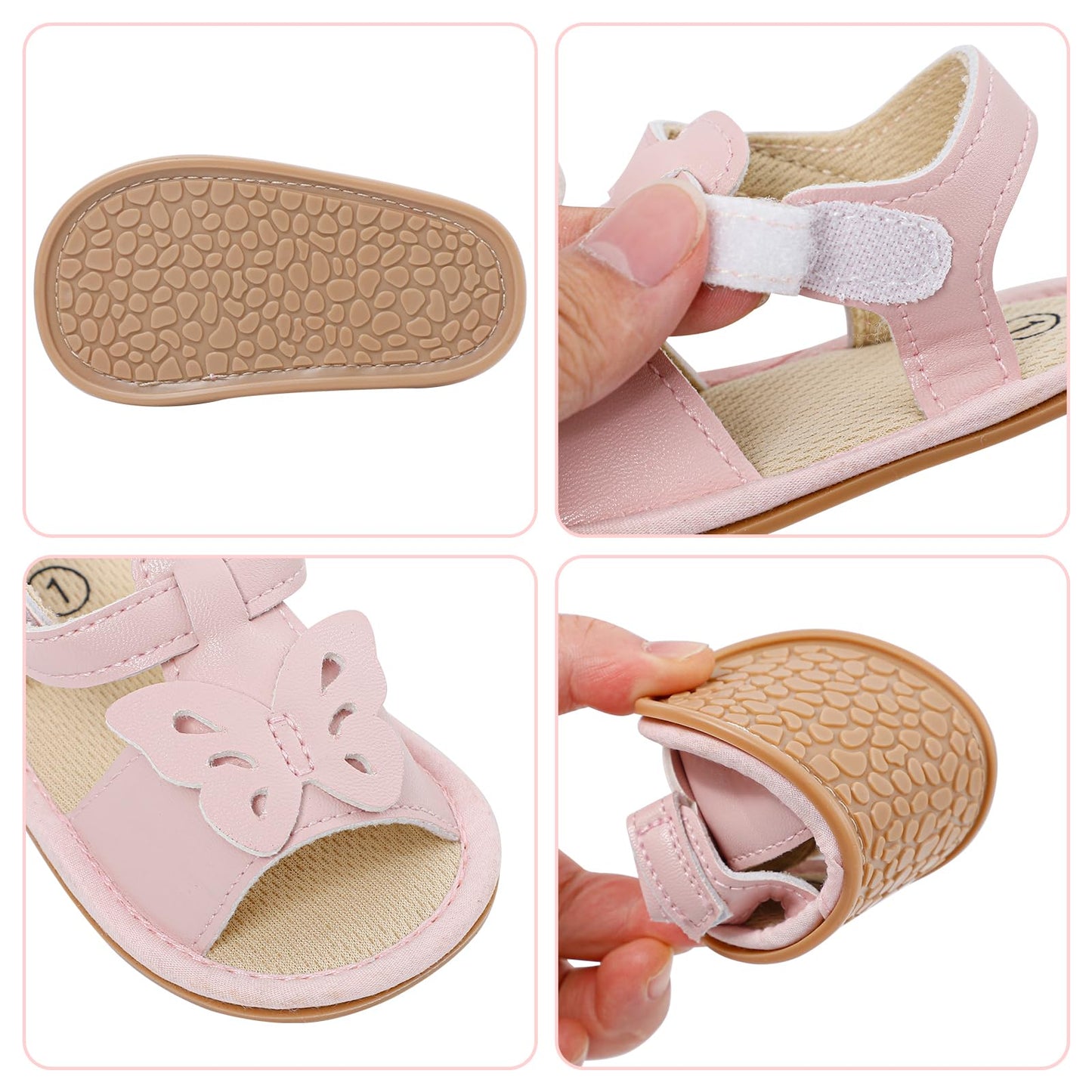 LACOFIA Babyschuhe für Mädchen – Sommerblumen Sandalen für Kleinkinder