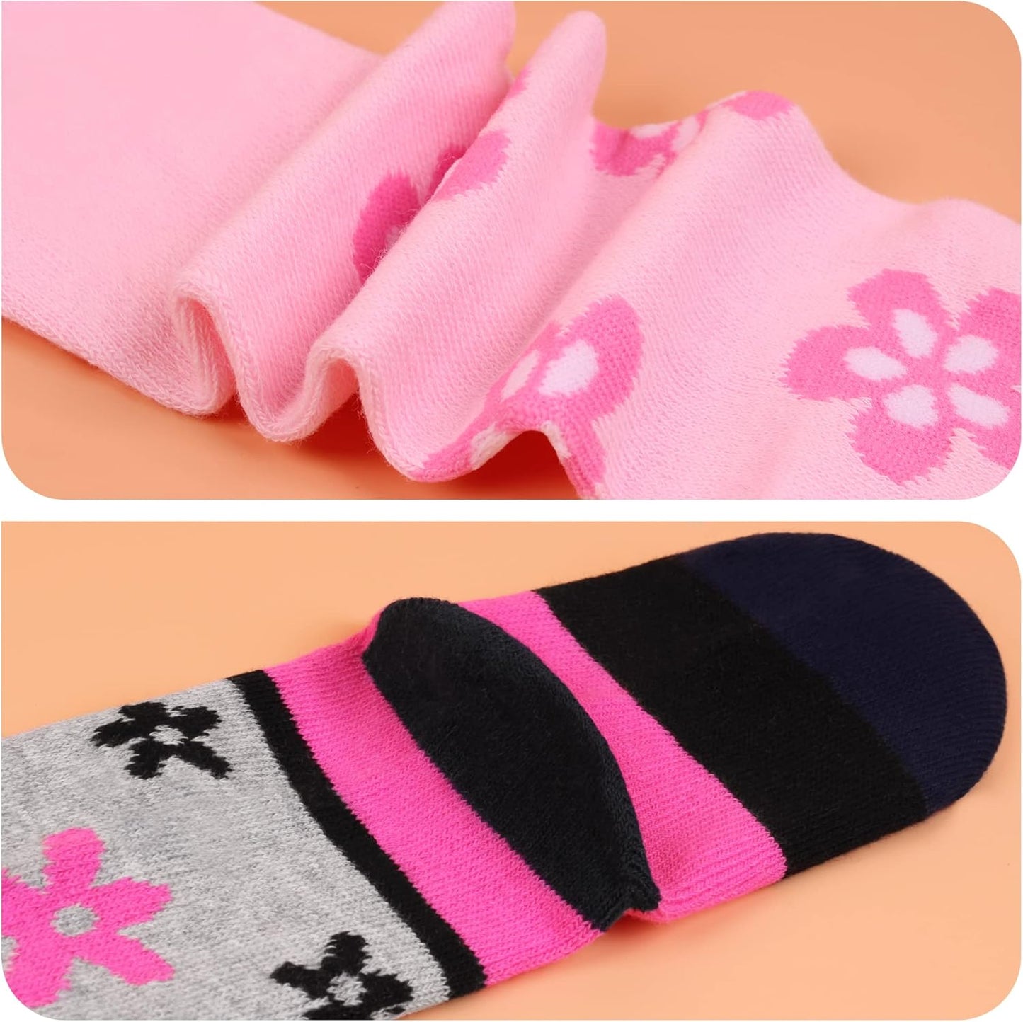 L&K-II Pack of 4 Baby Tights for Baby Girls with Dots Stripes Carzen and Butterfly Motif 2762