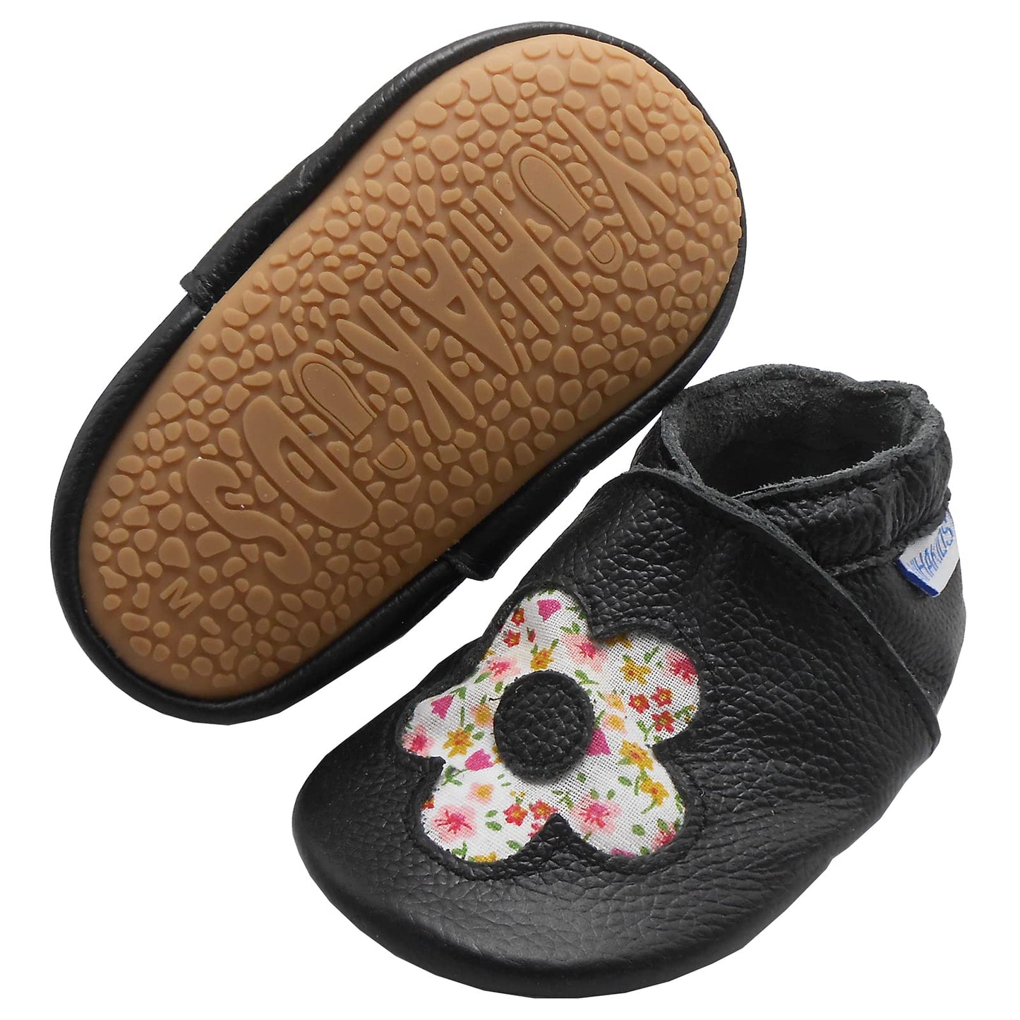 YIHAKIDS Krabbelschuhe Baby Lauflernschuhe Jungen Mädchen Weicher Leder Babyhausschuhe Kleinkind rutschfeste Lederschuhe mit Gummisohle für Baby 6-12 Monate 12-18 Monate 18-24 Monate