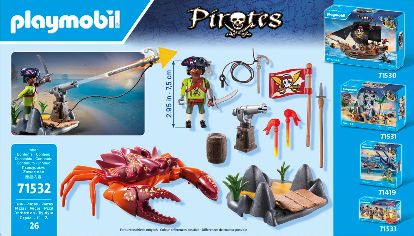 PLAYMOBIL | Pirates | Gefahr durch Riesenhai | Piratenspielzeug | Spielzeugfiguren | Spielzeug für Kinder ab 4 Jahren | 71793