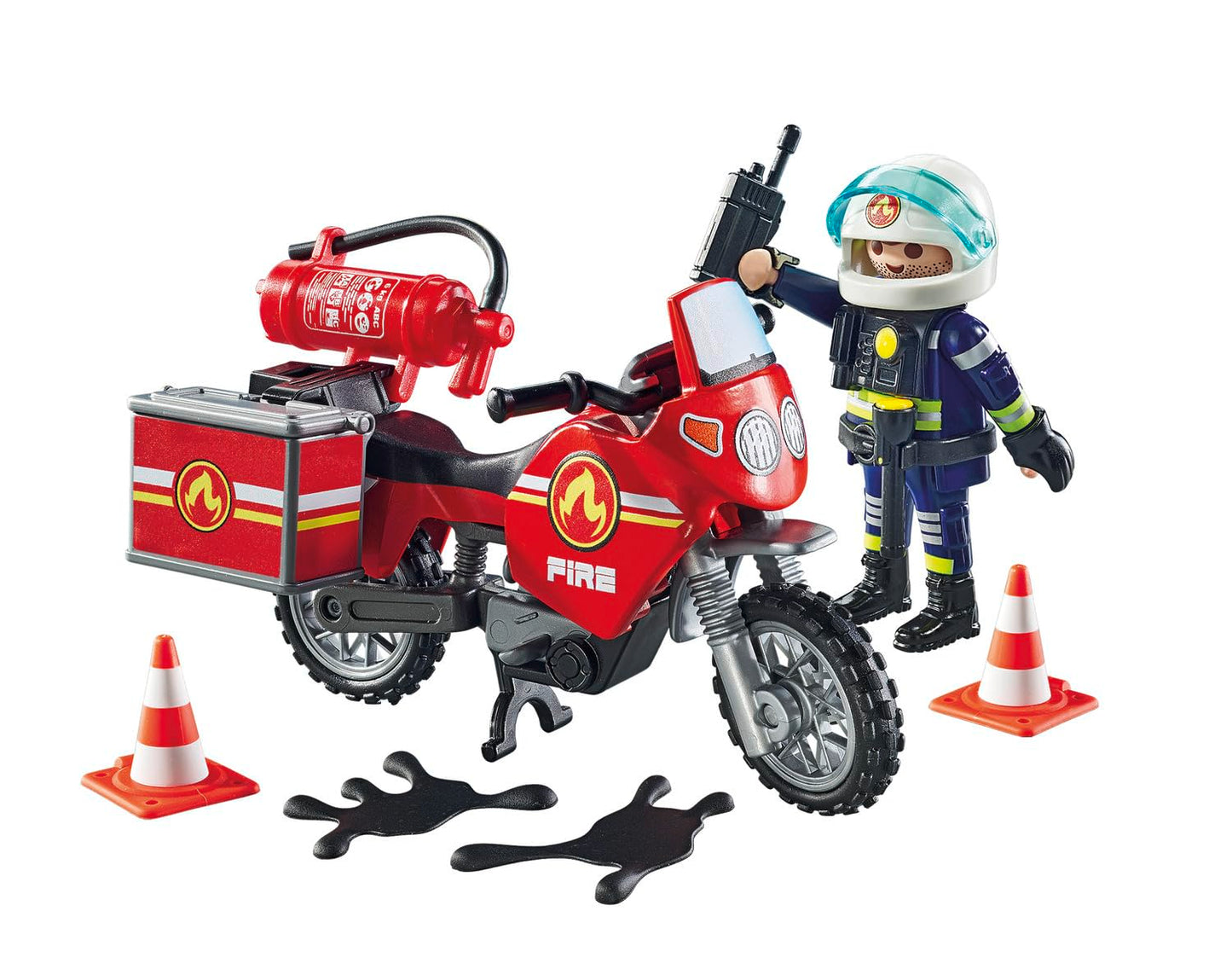PLAYMOBIL Action Heroes 71464 Fire Boat with Aqua Scooter, Exciting Water Rescue, Includes Diving Goggles, Flippers and Life Jacket, Realistic Toy for Children from 4 Years