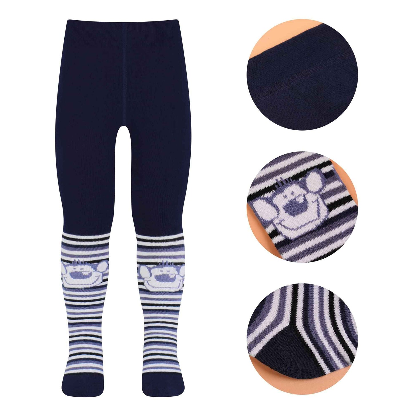 L&K-II Pack of 4 Baby Tights for Baby Boys with Dog Lions Monkeys Bears and Car Motif 2760