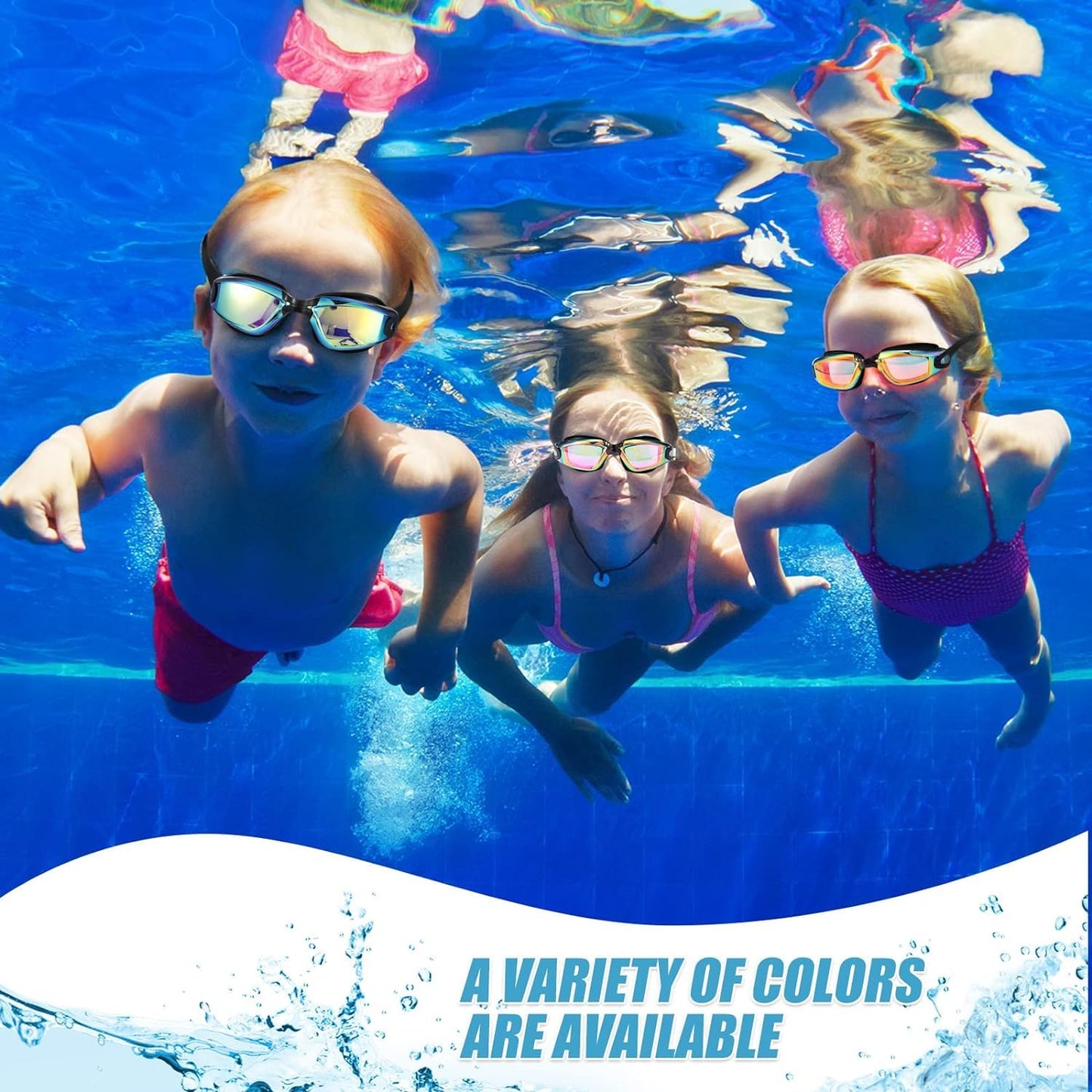 faliring Schwimmbrille Kinder, 2 Stück taucherbrille kinder Junior 3-15 Jahre, Gläsern Wassersport Schwimmbrillen Swimming Goggles Geschenke für Mädchen Jungen