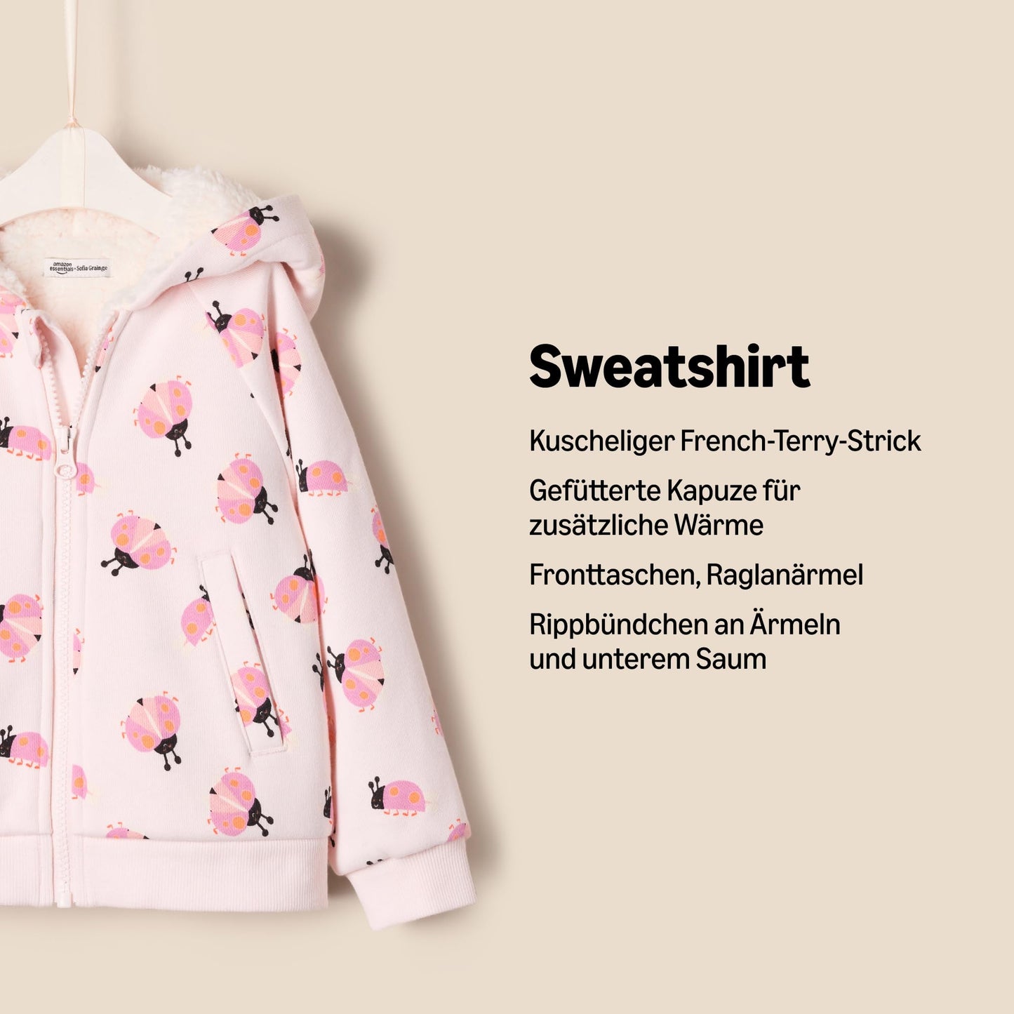 Essentials x Sofia Grainge Unisex Baby and Kids Zip-Up Hoodie