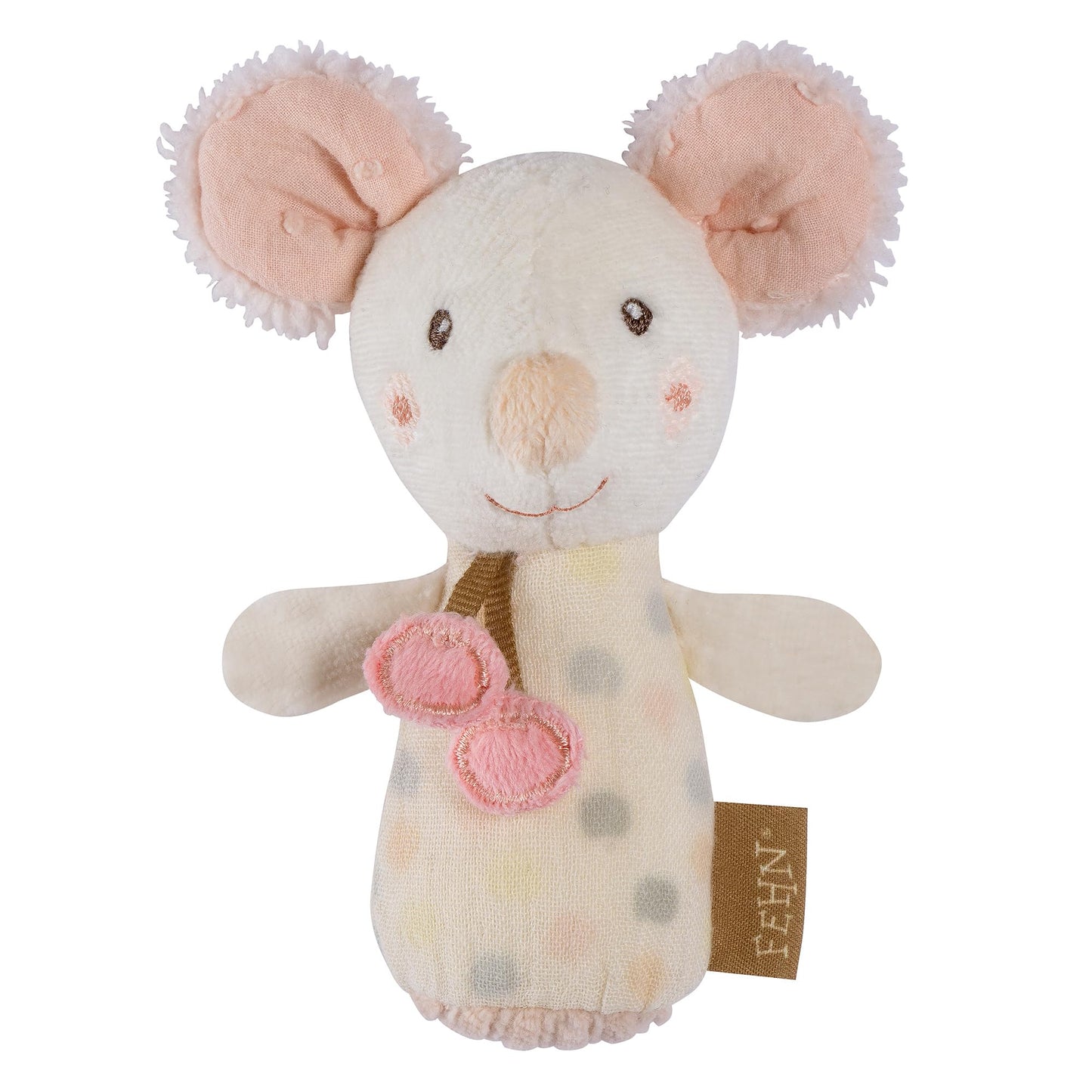 Fehn Mini-Rassel Otter – Mini-Greifling zum Rasseln, Fühlen, Spielen mit kuschelweichem Stoff-Tier – ein treuer Begleiter für Babys und Kleinkinder ab 0+ Monaten
