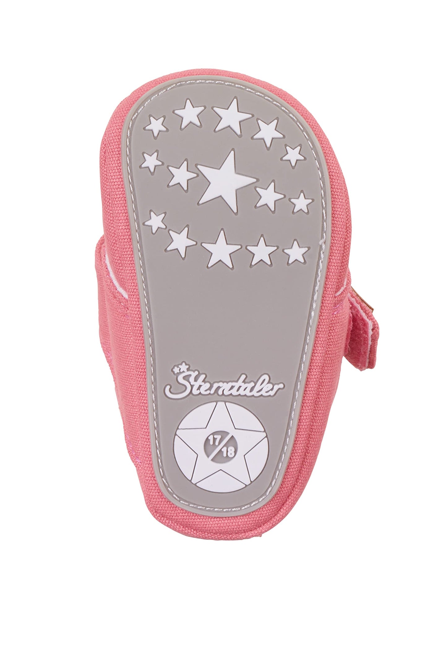 Sterntaler Krabbelschuhe uni - Baby Schuhe aus Canvas mit Klettverschluss - Baby und Kleinkind Hausschuh - aufgenähte Sternen Sohle rutschfest - Unisex Sneaker mit Jersey Futter - steingrün