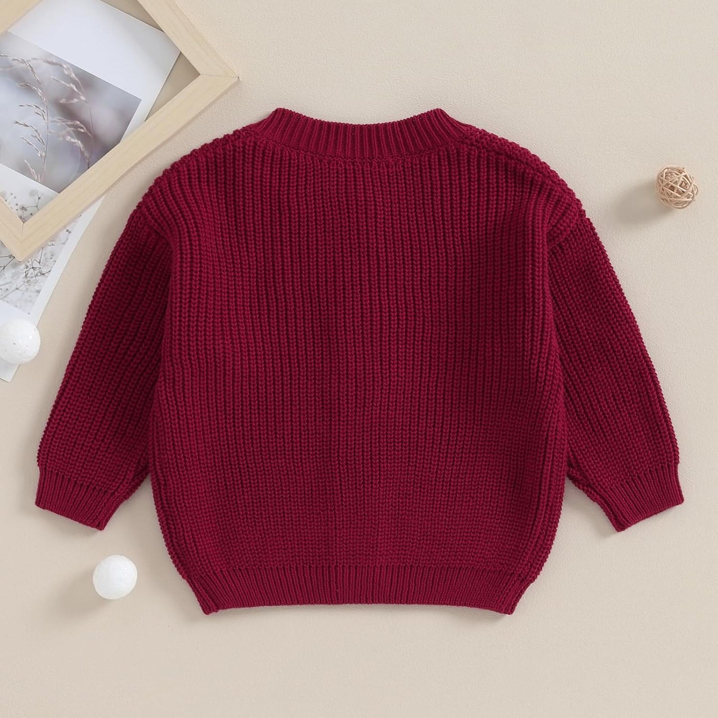 FOMOYUU Strickjacke für Kleinkinder und Neugeborene, Mädchen, langärmelig, Knopfleiste, Sweatshirt, Jacke, Herbst-Outfits