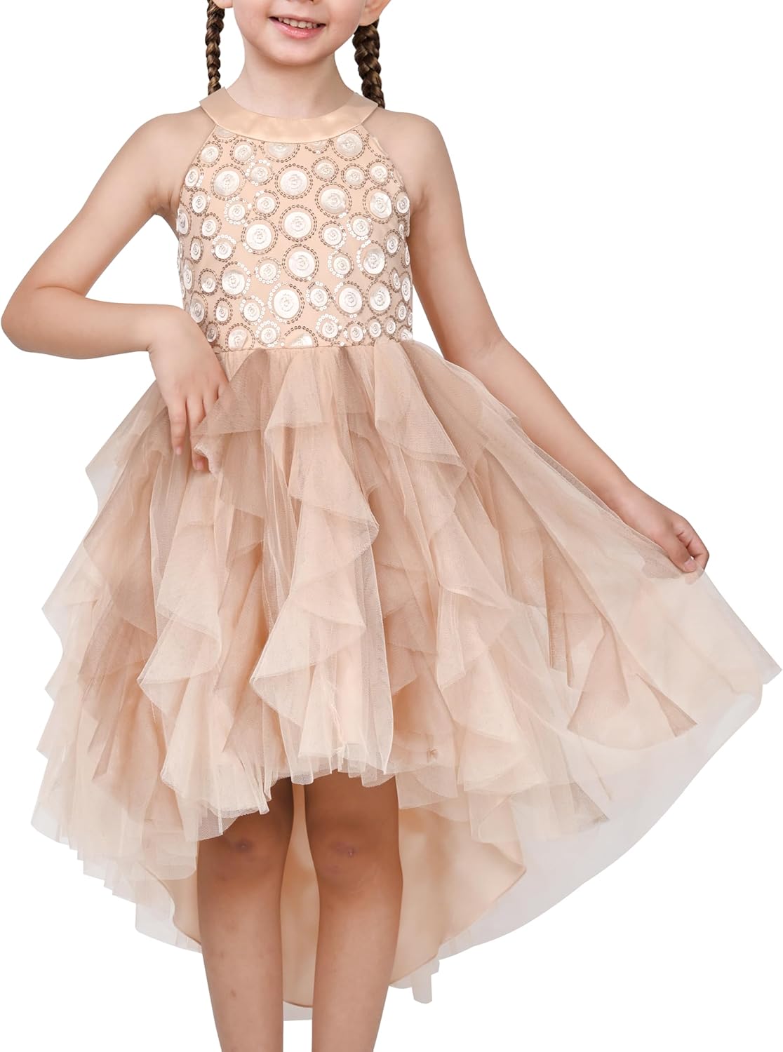 Sunny Fashion Mädchen Kleid Türkis Schmetterling Gestickt Halfter Kleid Party Gr. 104-146