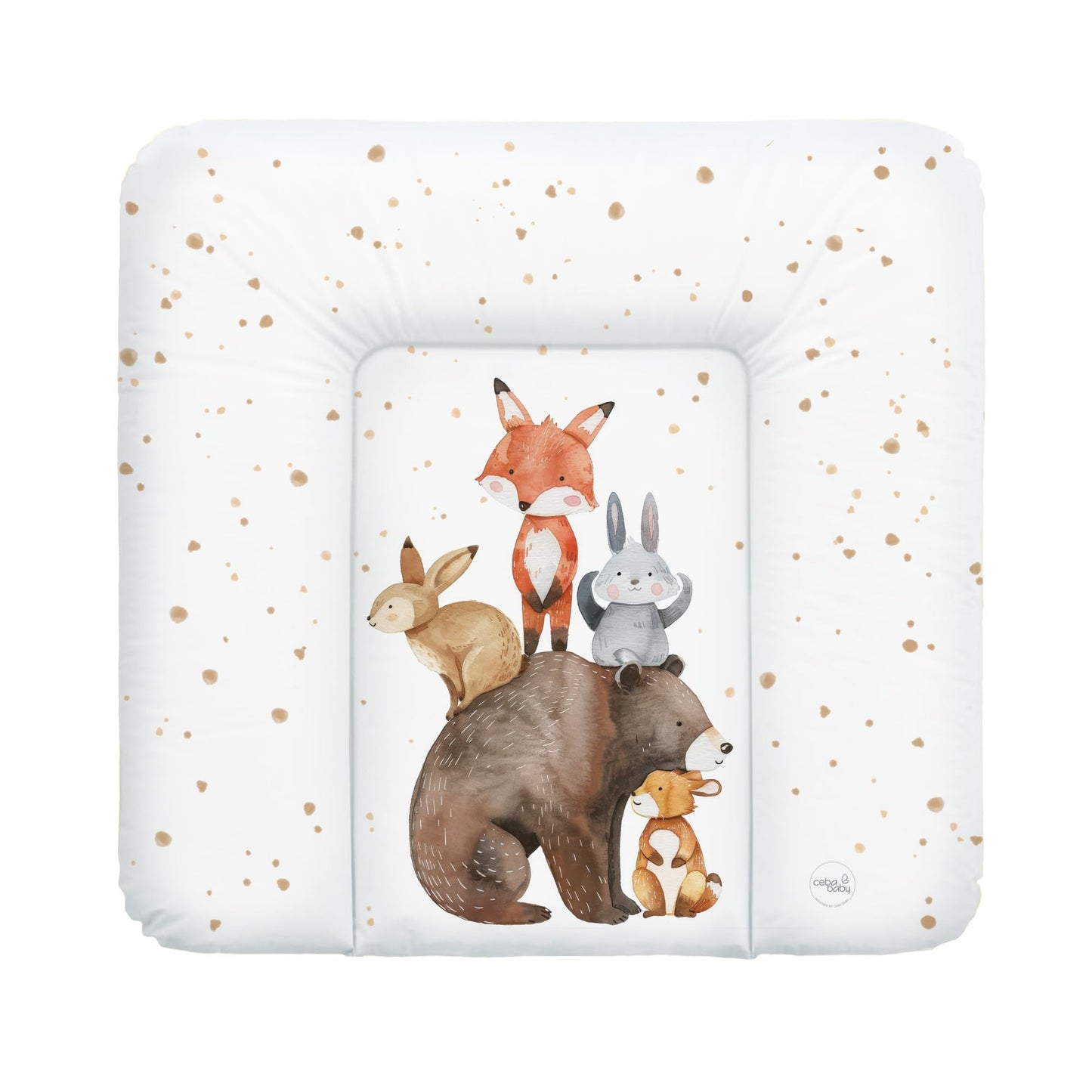 Ceba Baby® weiche Wickelauflage 50x70 cm - Baby Wickelunterlage - Wickeltischauflage für Junge und Mädchen - Wasserdicht, abwaschbar - OEKO-TEX® Standard 100 - Made in EU - Waldfreunde