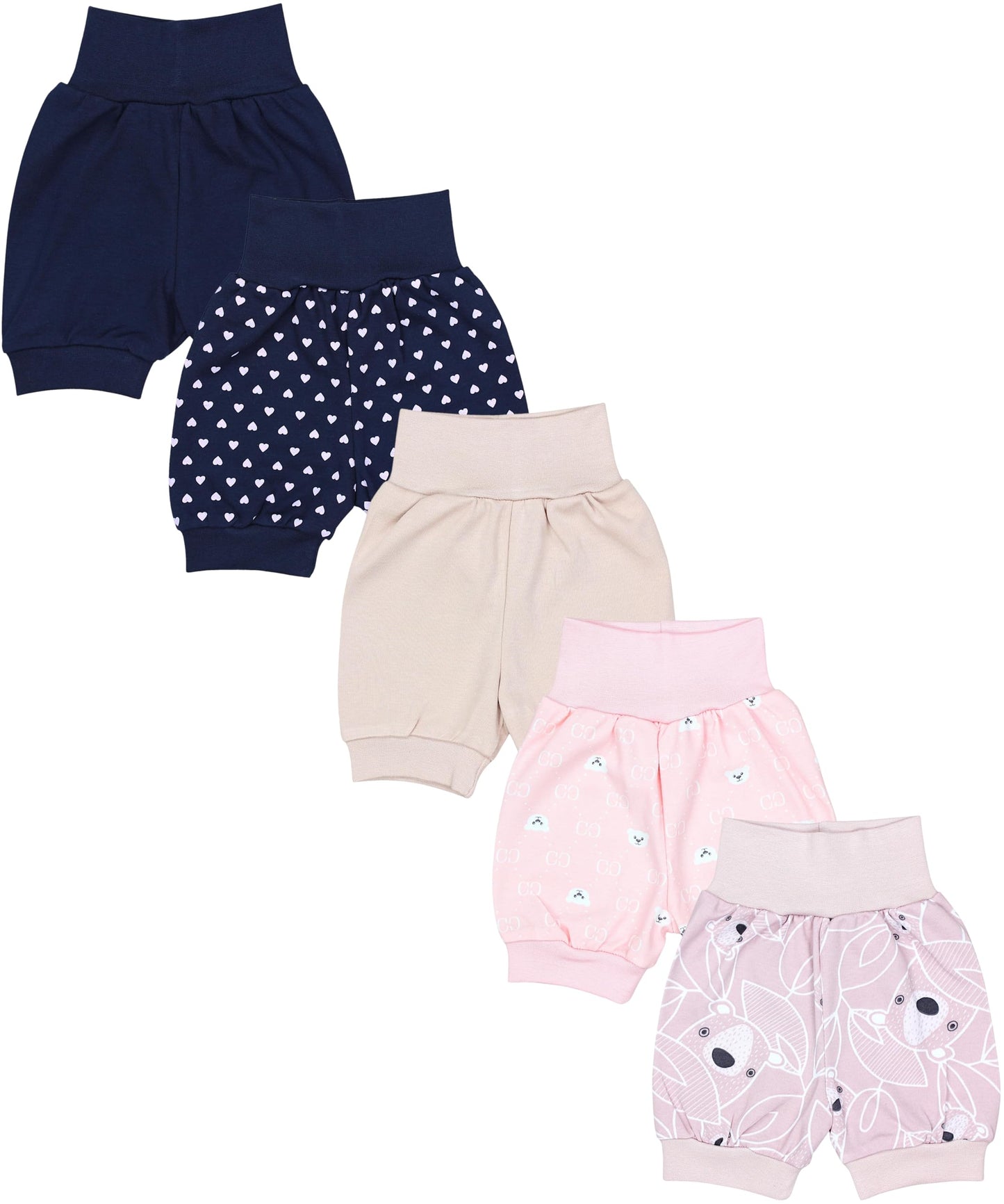 TupTam Baby Mädchen Pumphose Sommershorts 5er Set