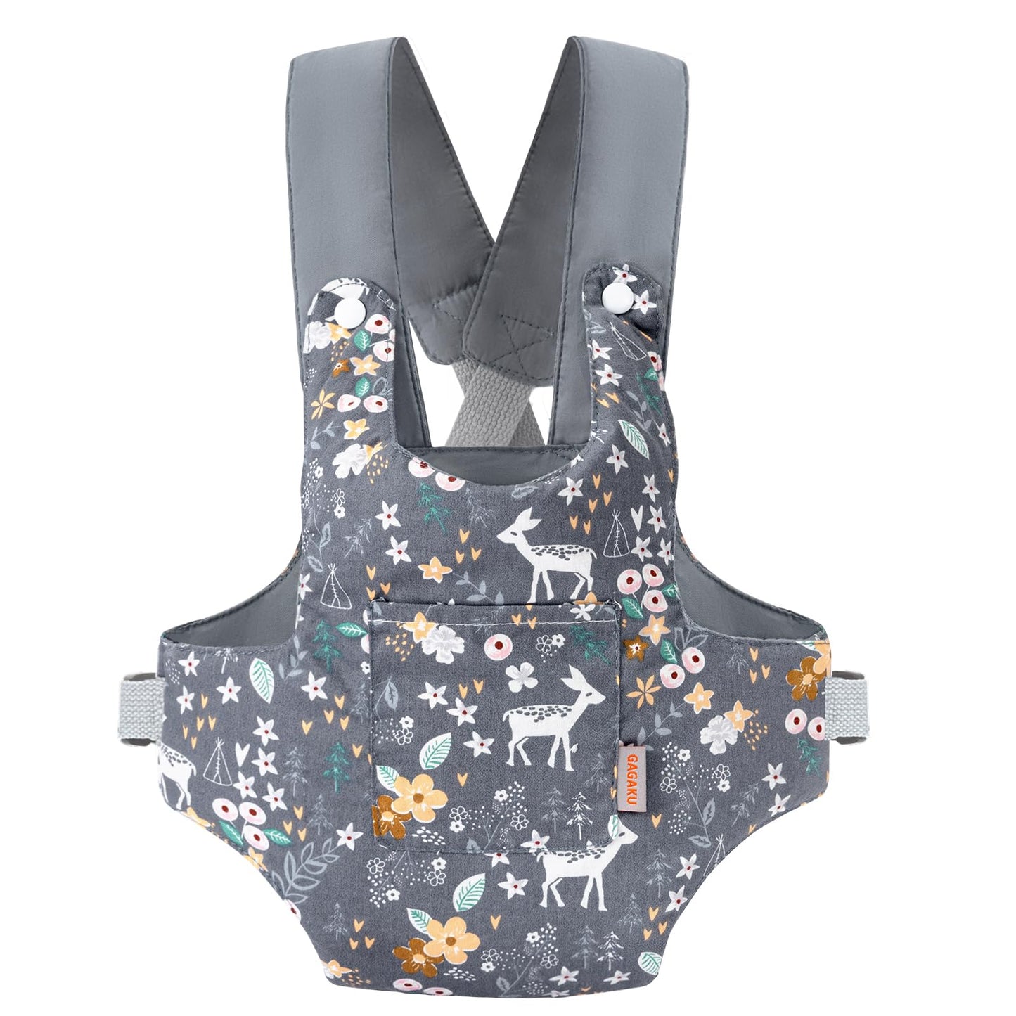 GAGAKU Puppentrage ab 3 Jahre Bauchtrage Babypuppen Zubehör Schultergurte Babytrage Puppe Kleinkind Puppentragetasche Stofftiertrage Kuscheltierträger - Rose - Kaninchengarten