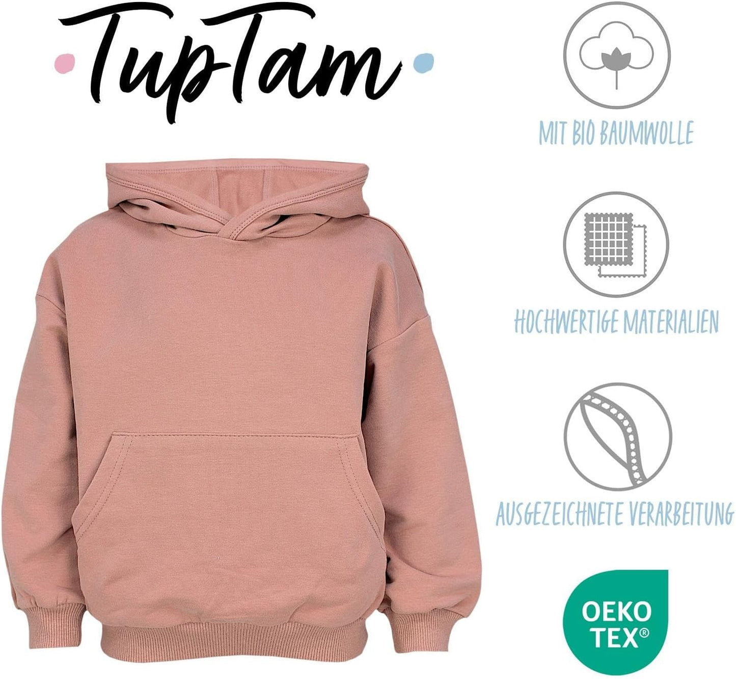 TupTam Unisex Boy's Girls' Hoodie Sweatshirt Organic Cotton