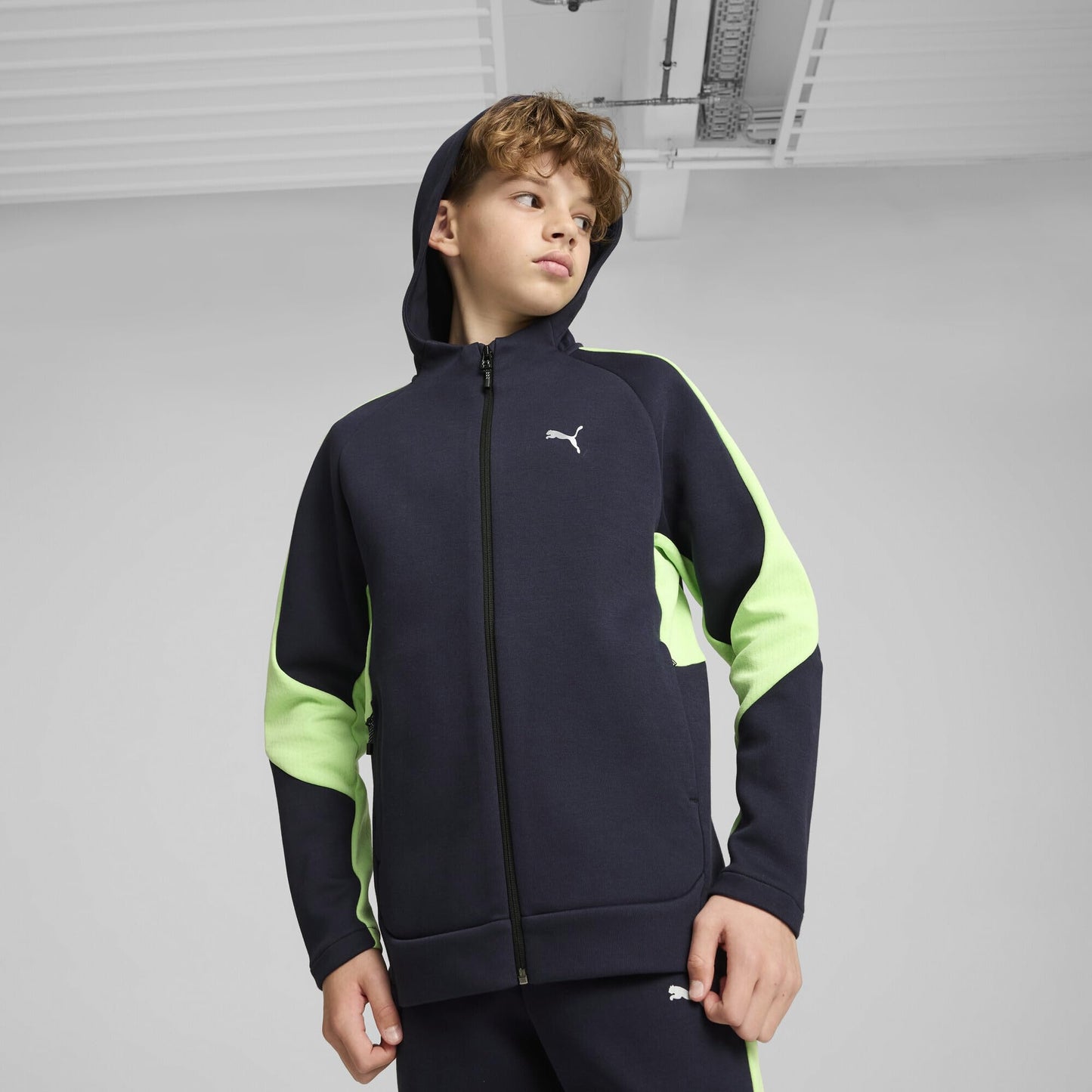 PUMA Boys' Evostripe Full-Zip Hoodie Dk B Sweat Jackets (1 Pack)