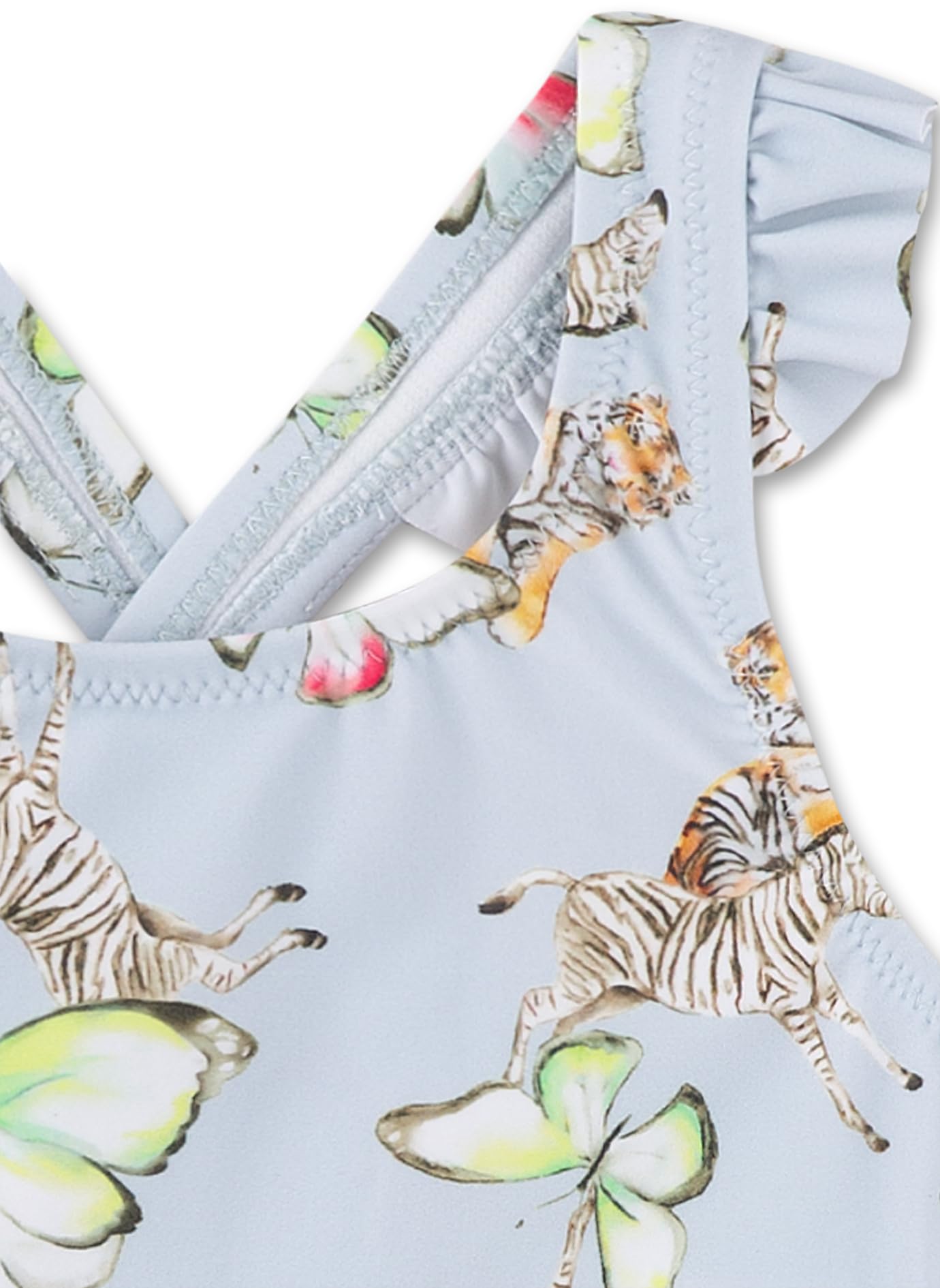 Sanetta Mädchen-Badeanzug mit Rüschen Blau | Bequemer und praktischer Badeanzug aus Polyamid für Mädchen. Bademode für Kinder