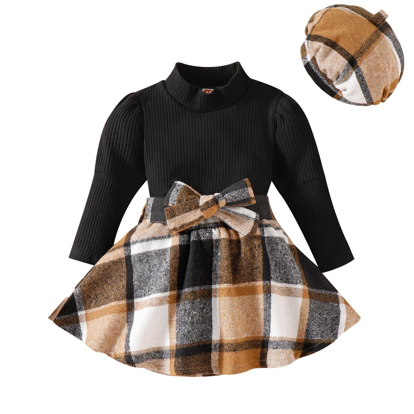 Miipat Toddler Girls Clothing Set Girls Outfits Set Long Sleeve Pullover Tops with Mini Skirt Sets Spring Autumn Baby Clothing Sets Girls Dresses