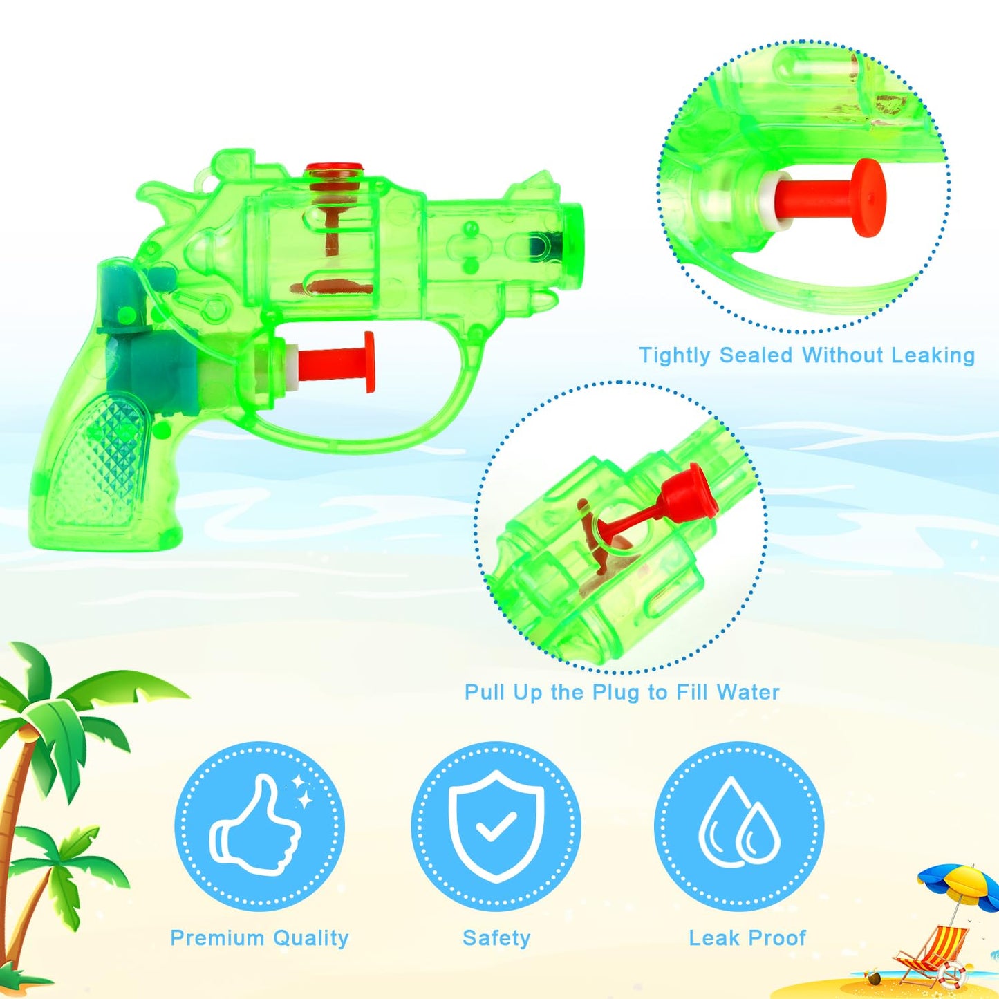 DERAYEE 12 Stück wasserpistole klein,Wasserspritzpistolen,Spritzpistole,Mini Wasserpistolen,Sommer Spielzeug Garten Pool Party Mitgebsel für Kinder