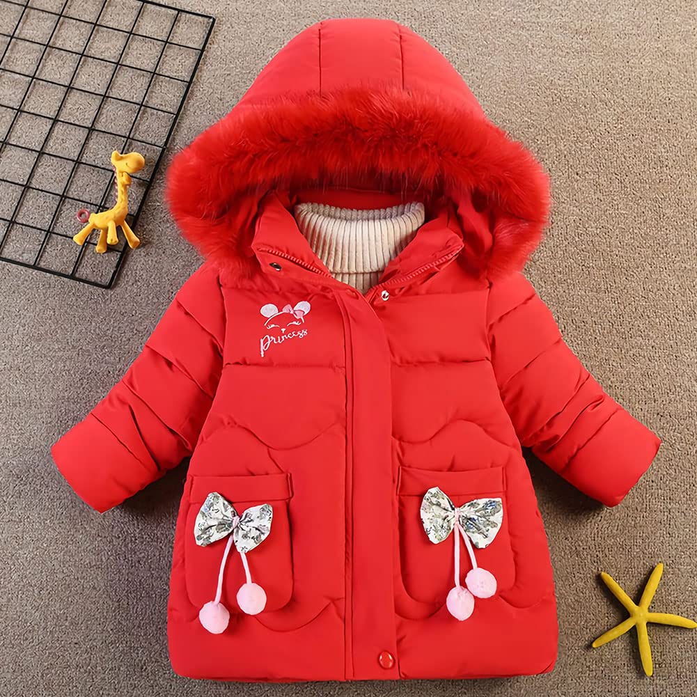 Amur Leopard Kinder Winterjacke Mädchen Wintermantel mit Kapuze Warm Winter Jacke Steppjacke Kinderjacke