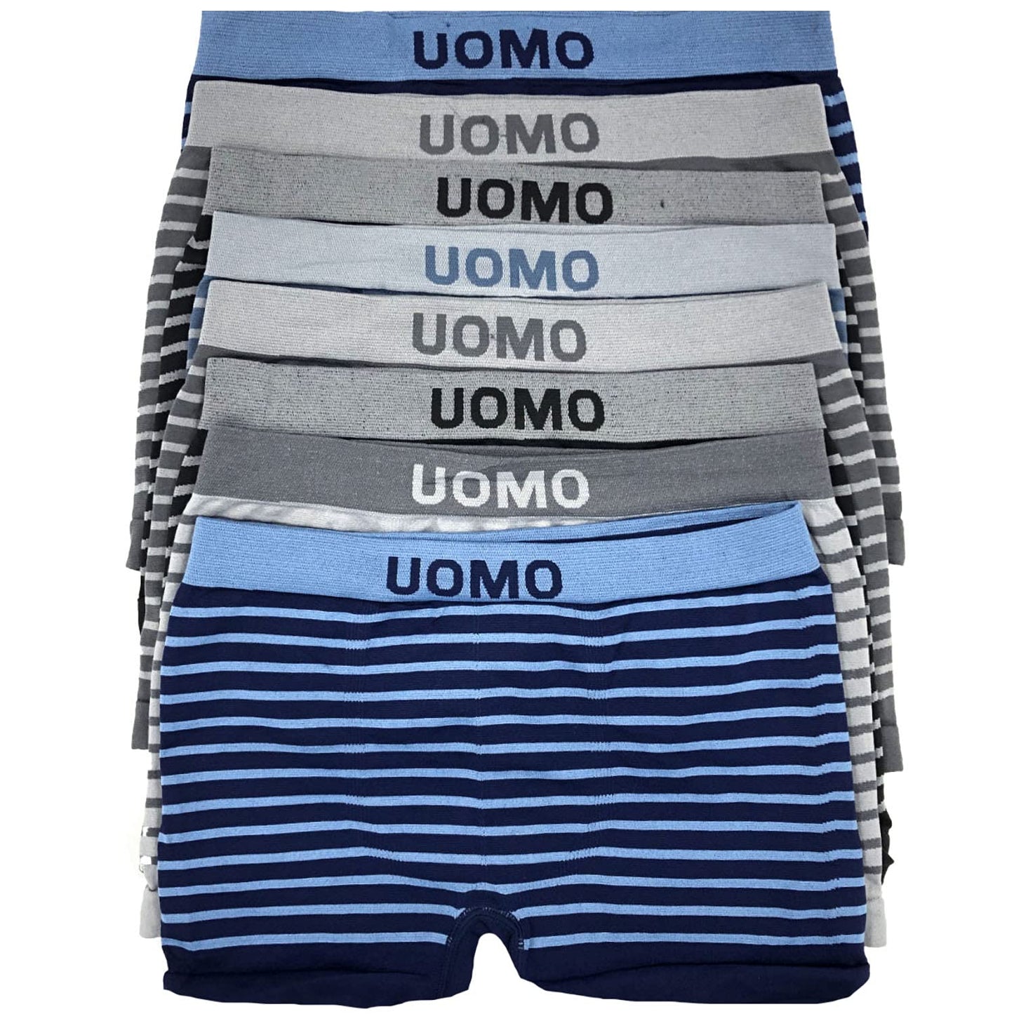 LisaModa Jungen Retroshort 8er Pack Seamless Stretch Unterhosen Farbset