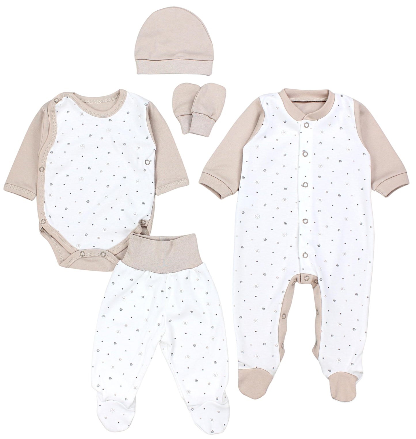 TupTam Baby Kleidung Set Jungen Langarm Bekleidung Neugeborene Füßlingen Hose Body Strampler Mütze 5 tlg