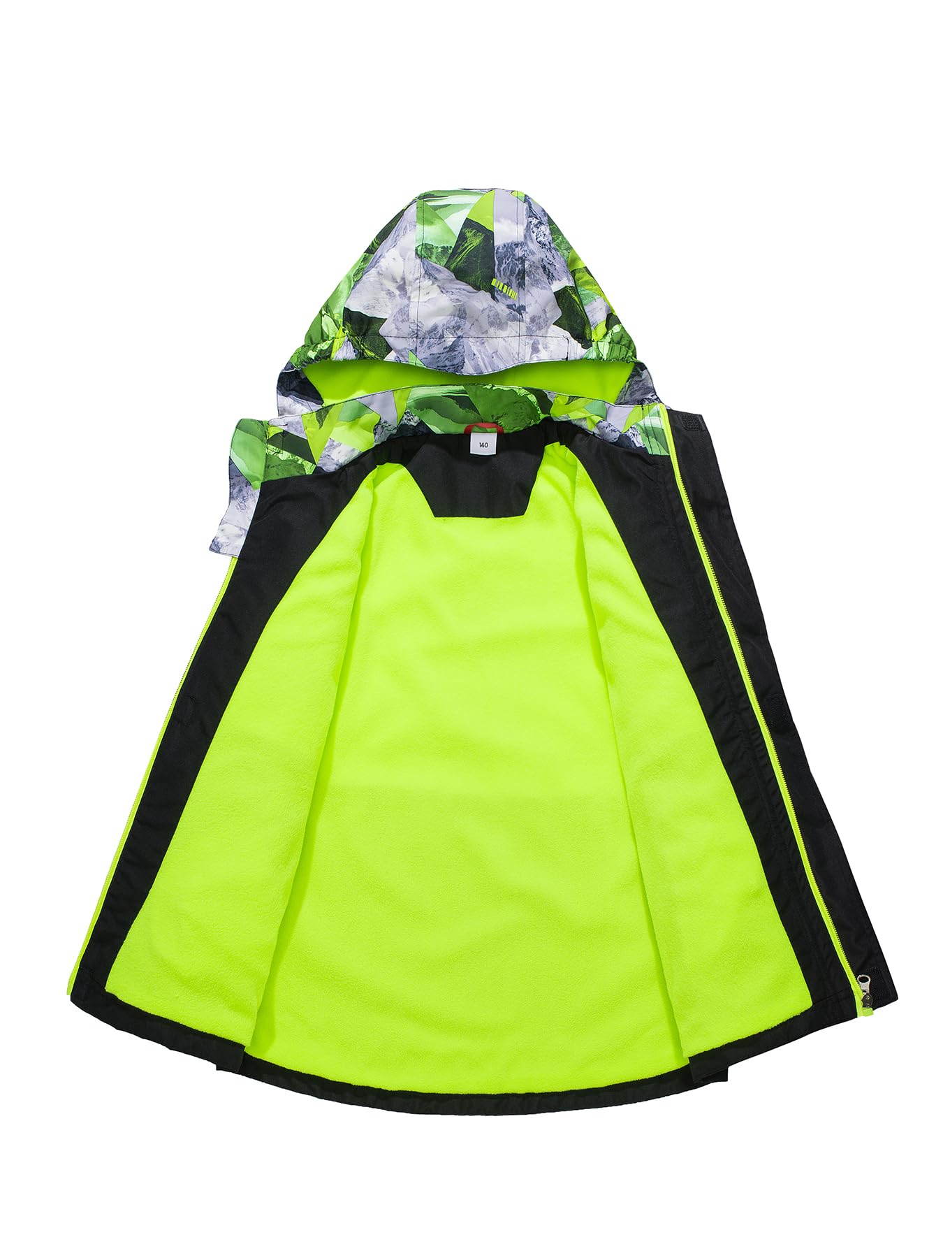 NATUST Boys' Lined Rain Jacket Wind and Waterproof Transition Jacket