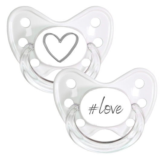 dentistar Silicone Pacifier Set of 2 – Size 3, from 14 months – Tooth & jaw-friendly pacifier with dental step – BPA-free – Made in Germany - Tractor & Excavator