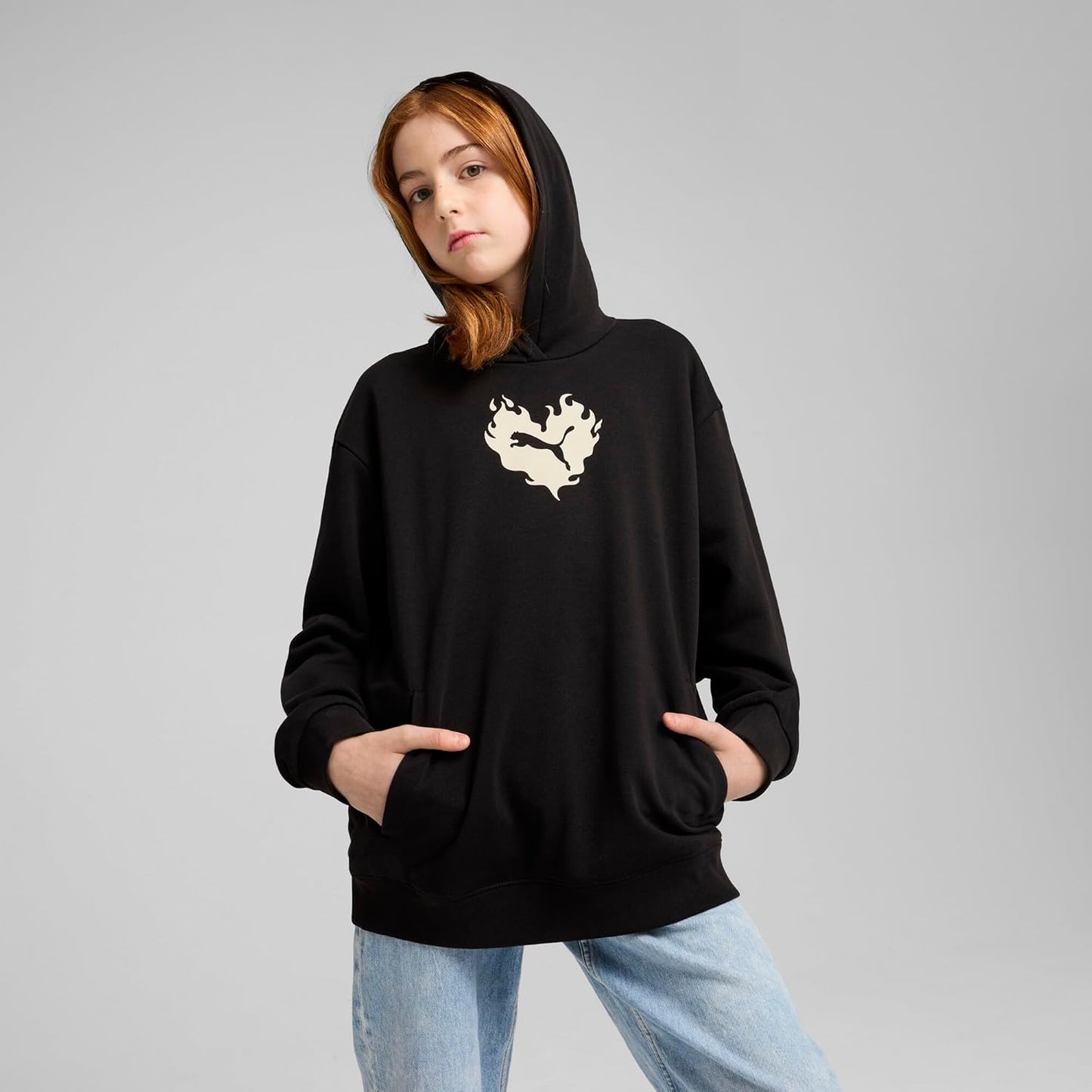 PUMA Girls' Flaming Love Hoodie Tr G Hoodie (Pack of 1)