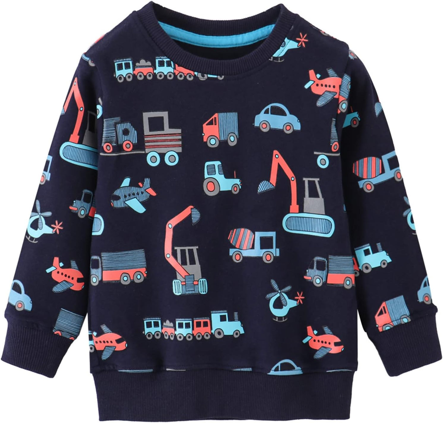 MUJOQE Jungen Sweatshirt Baumwolle Pullover Kinder Warme Langarm Shirt Activewear Tops 1-7 Jahre