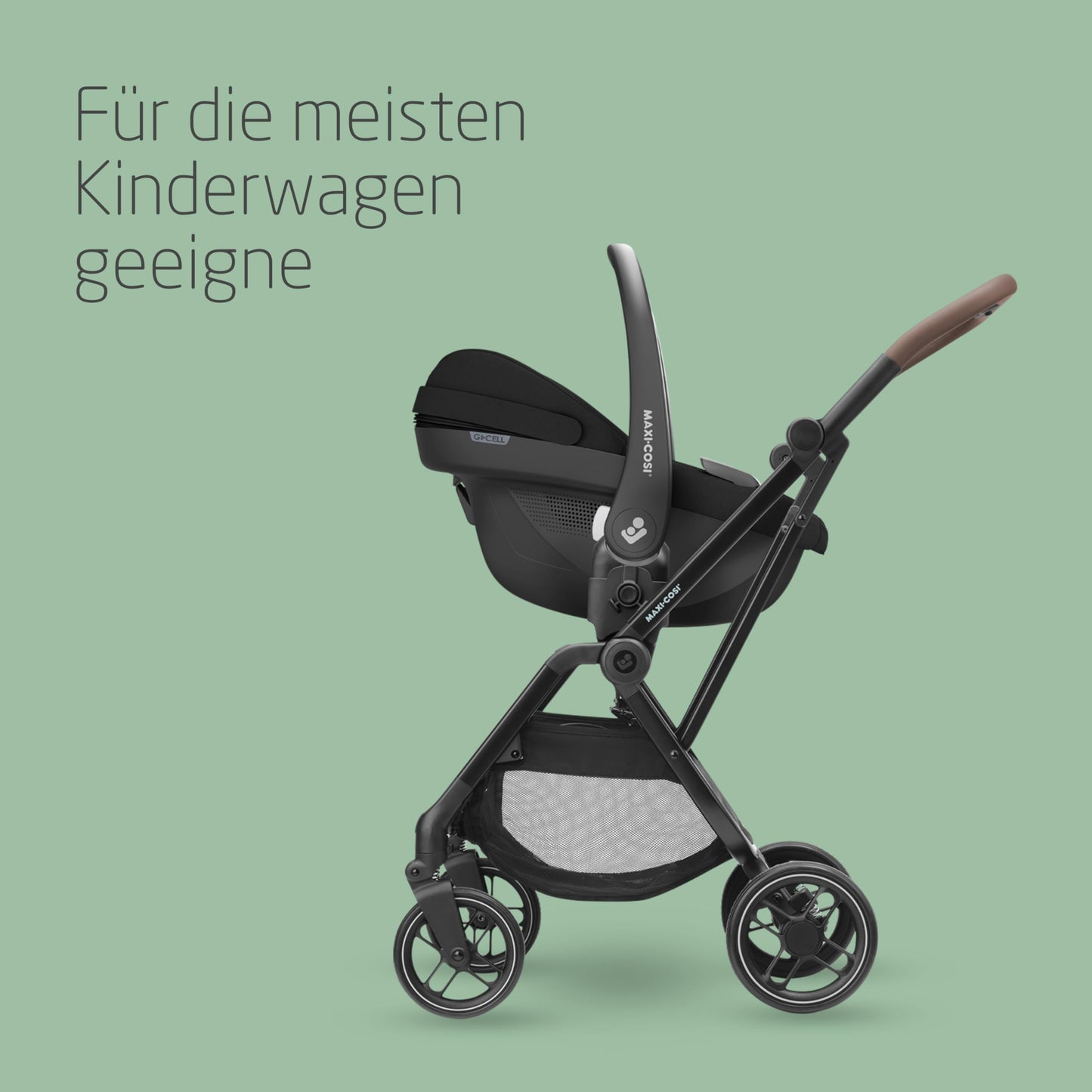 Maxi-Cosi Pebble i-Size, Babyschale, 0–15 Monate, 0–13 kg, 40–83 cm, leichter i-Size Kindersitz, Click&Go-Installation, G-CELL Seitenaufprallschutz, Sitzverkleinerer, Tonal Black - Meloni2