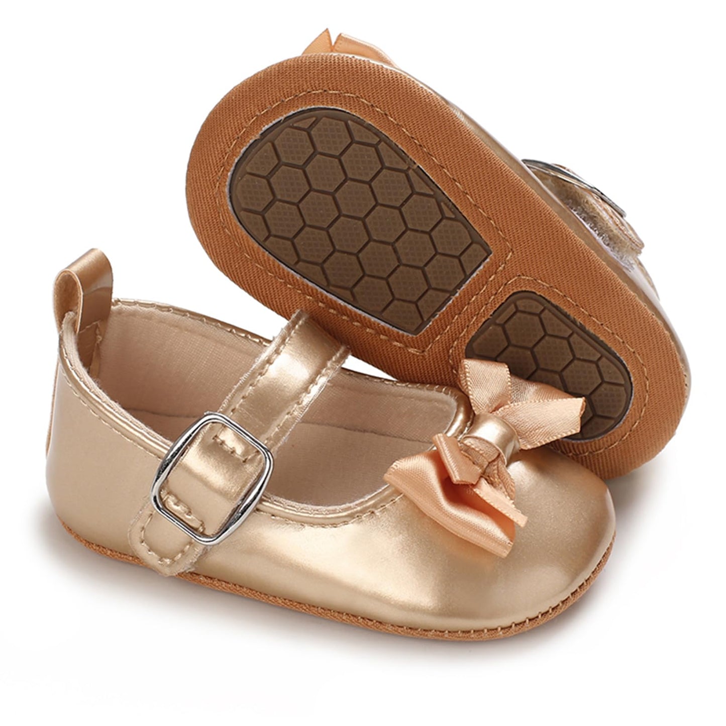 MASOCIO Baby Lauflernschuhe Krabbelschuhe Mädchen Kleinkind Rutschfesten Lederpuschen Babyschuhe 3-18 Monate