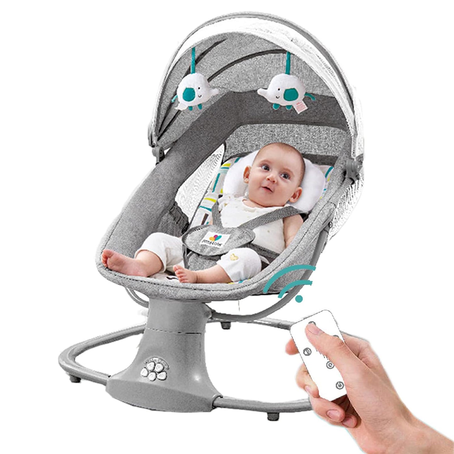 Sianldcone Baby Cradle, Bassinet Baby Toddler Cradle, Baby Bedside Table, Foldable Convertible Co-Sleeping Baby Bed with Music, 5-Swaying Gears (HR00 Pink)