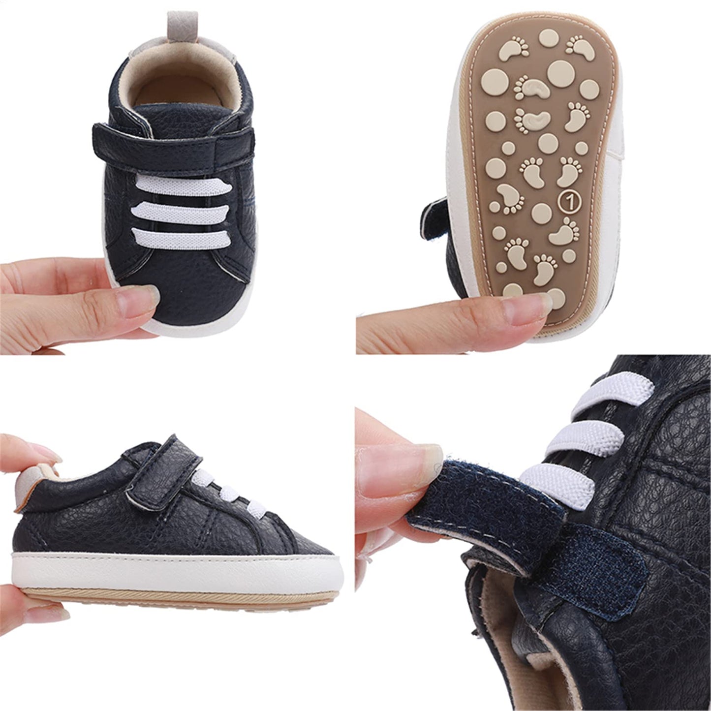 RVROVIC Babyschuhe Anti-Rutsch Oxford Loafer Flats für Jungen und Mädchen aus PU Leder mit weicher Sohle