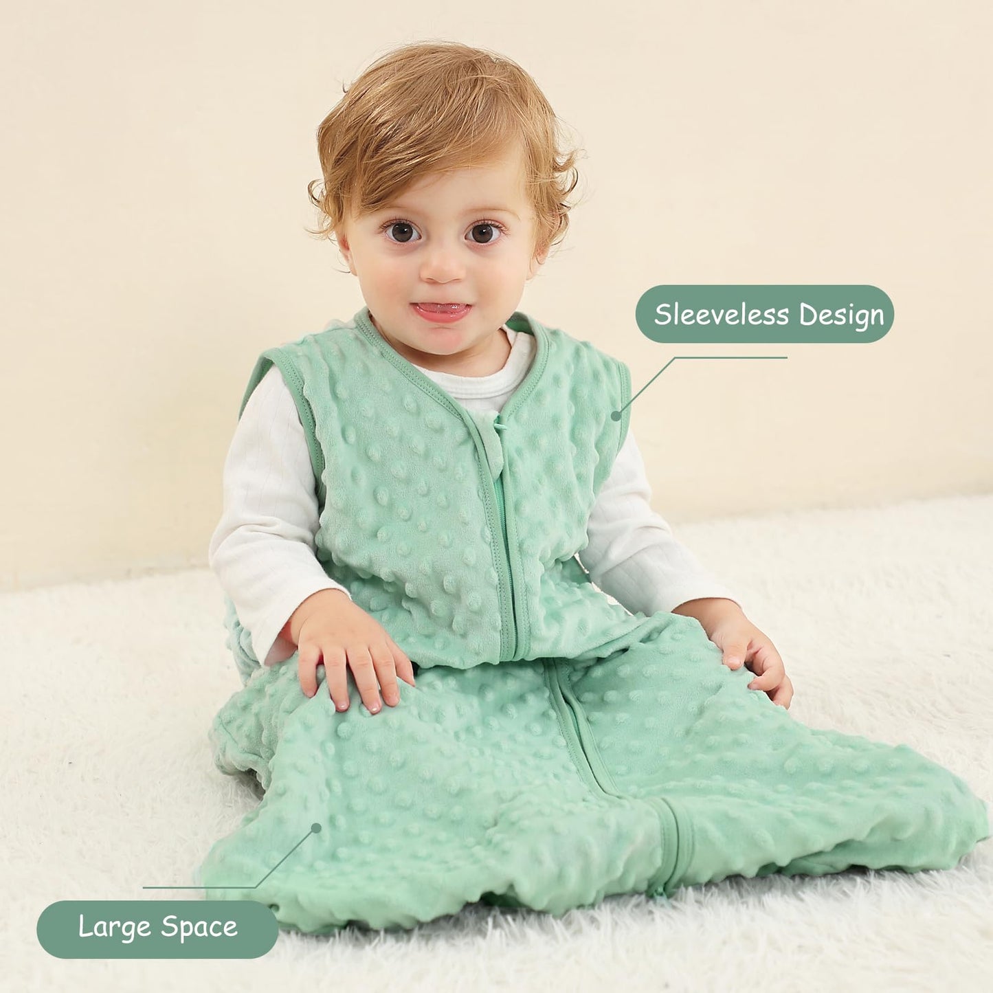 Looxii Baby Sleeping Bag Winter Cotton Winter Sleeping Bag 2.5 TOG Sleeping Bags Warm Baby Sleeping Bag Newborn for Autumn Winter Pink Rabbit 12-18 Months
